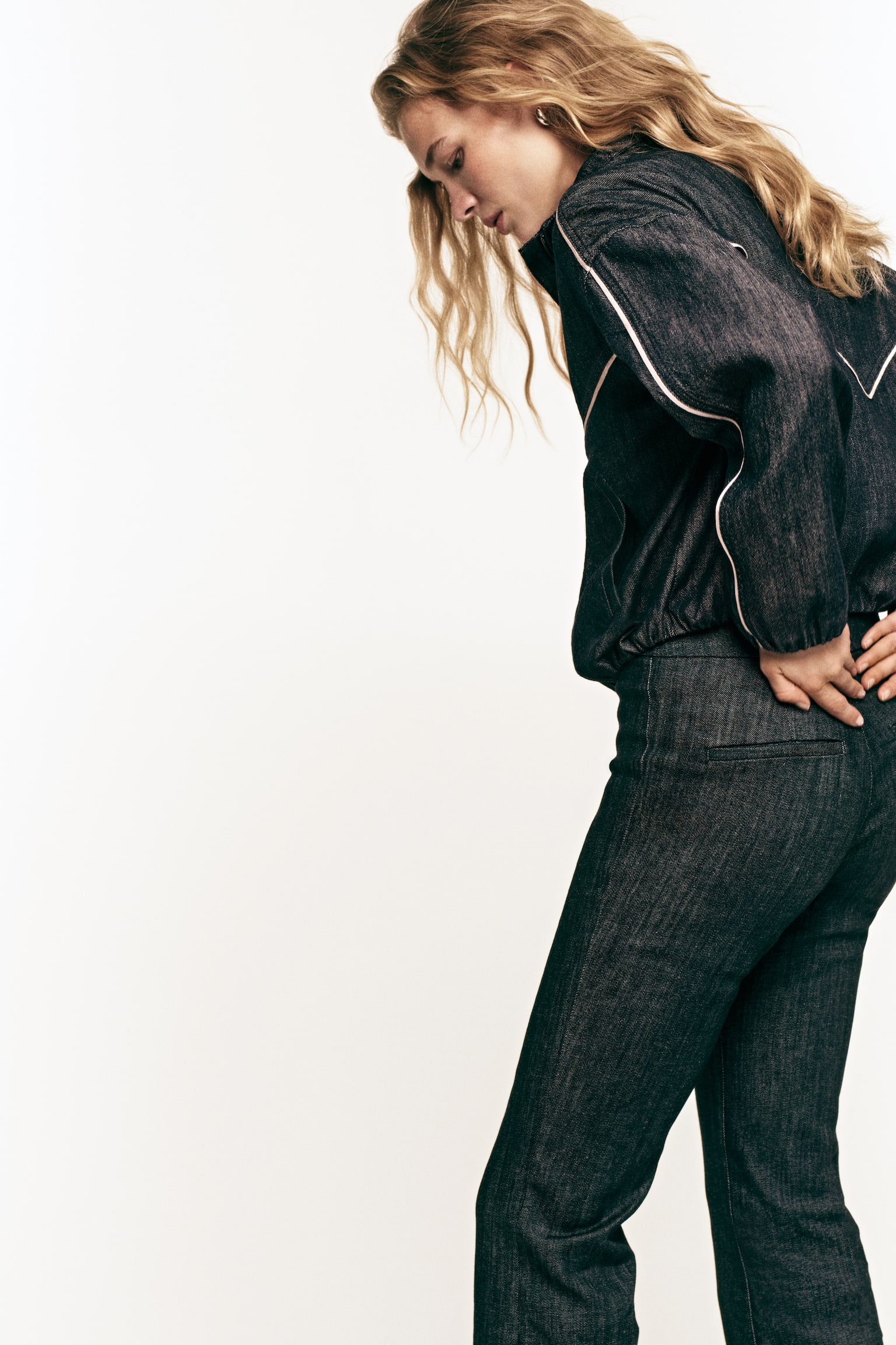 Oversized denim jacket - Dark denim blue - 7