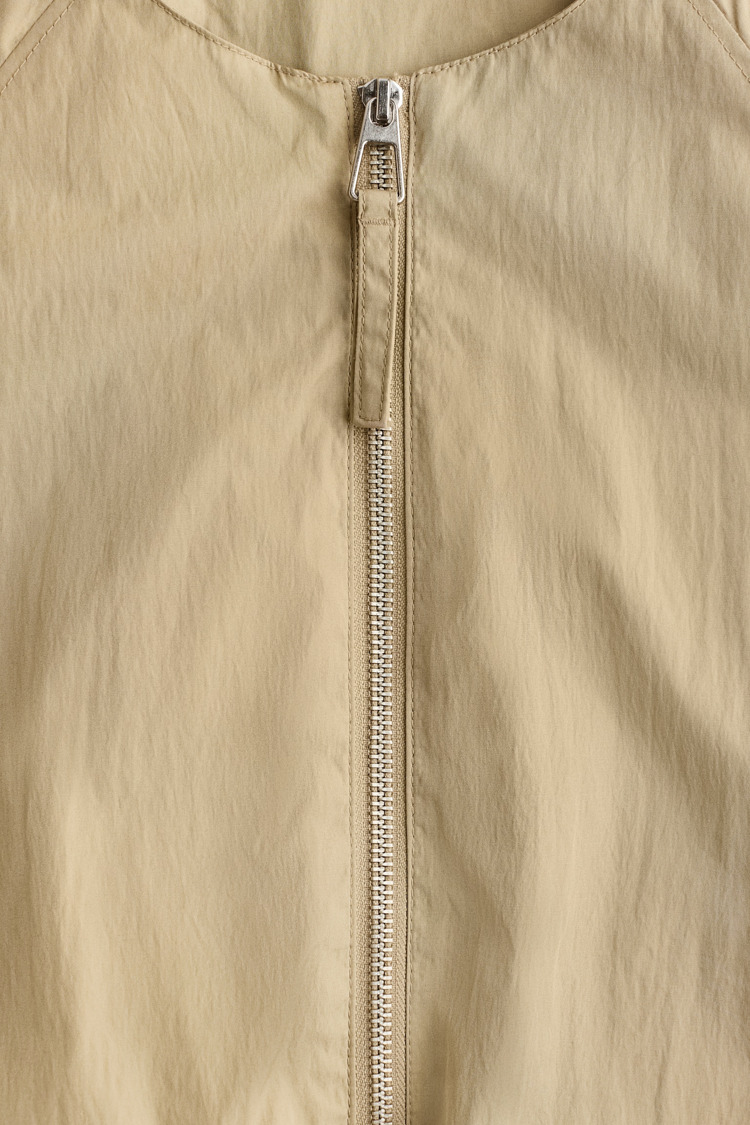 Chamarra bomber con bastilla abombada - Beige/Beige - 5