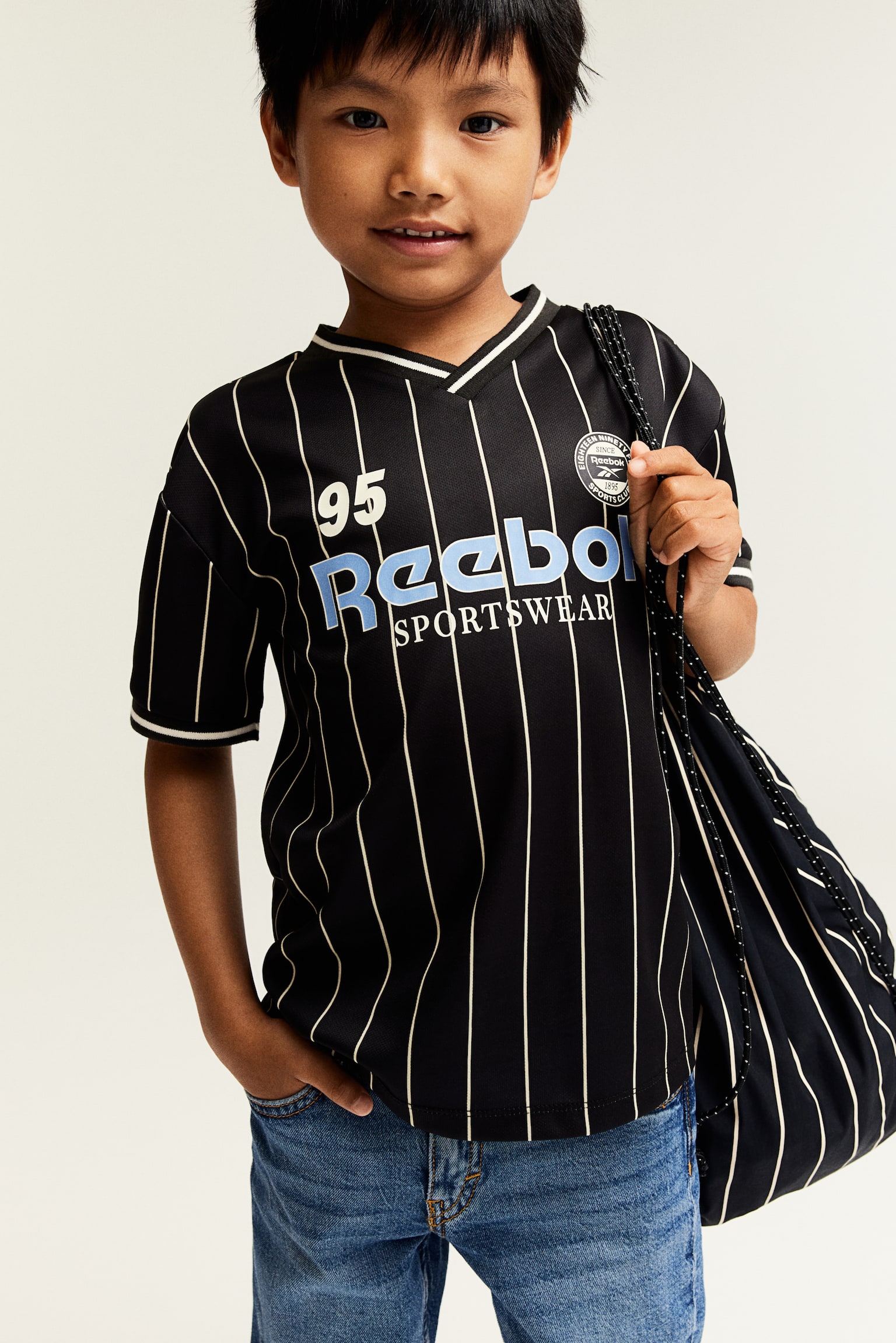 Printed football shirt - Black/Reebok - 1