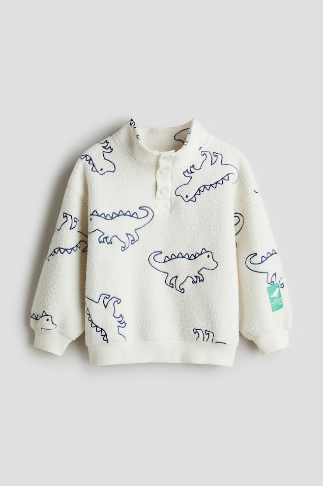 Teddy Sweater - White/Dinosaurs/Cream/Paris - 1