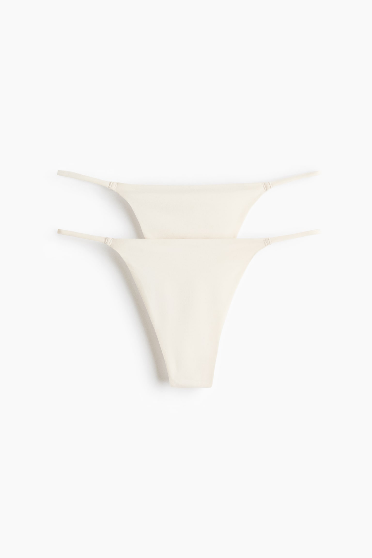 Lot de 2 culottes Thong Tanga en jersey - Crème - 1