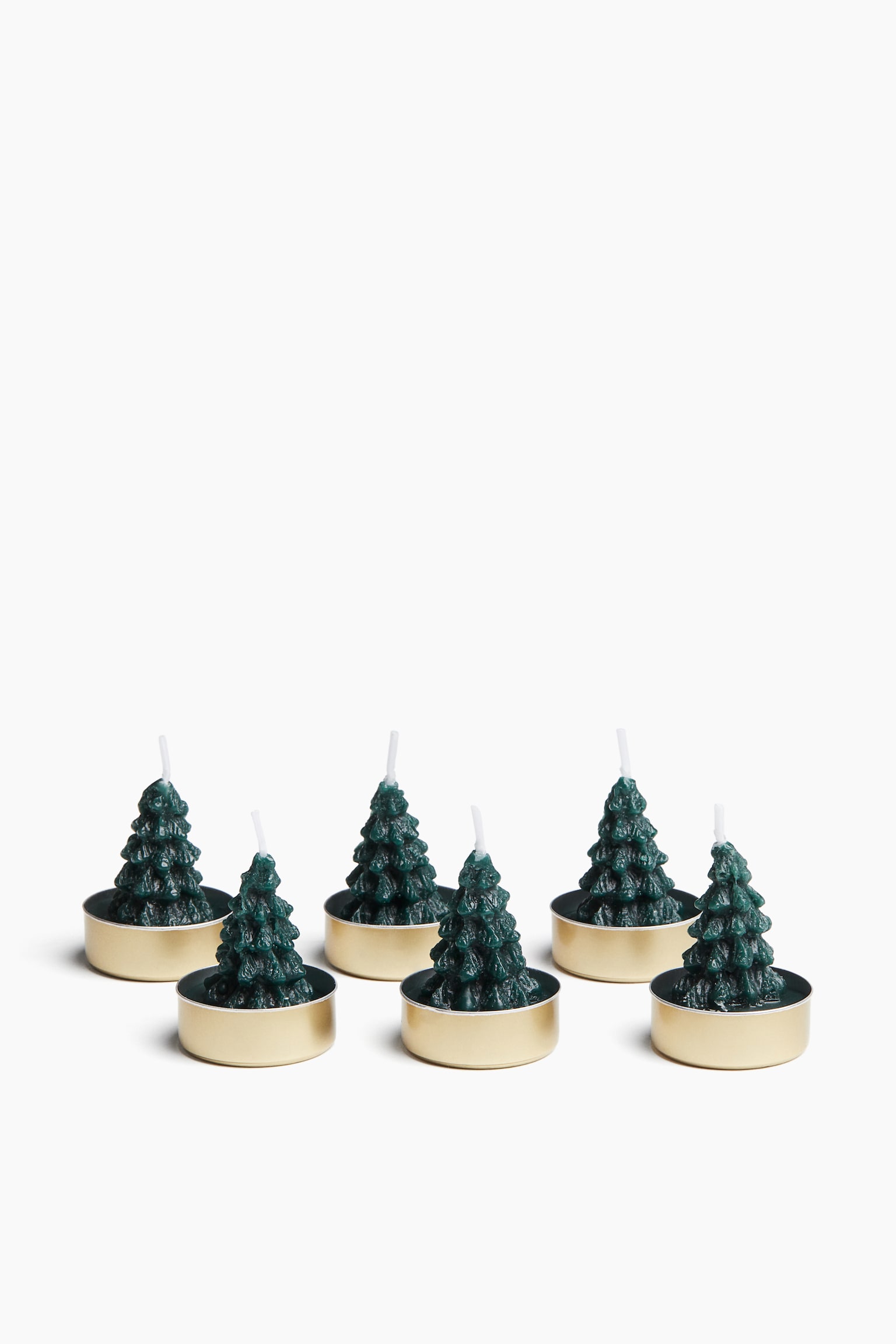 6-pack tree-shaped tealights - Dark green/Fir trees/White/Fir trees - 1