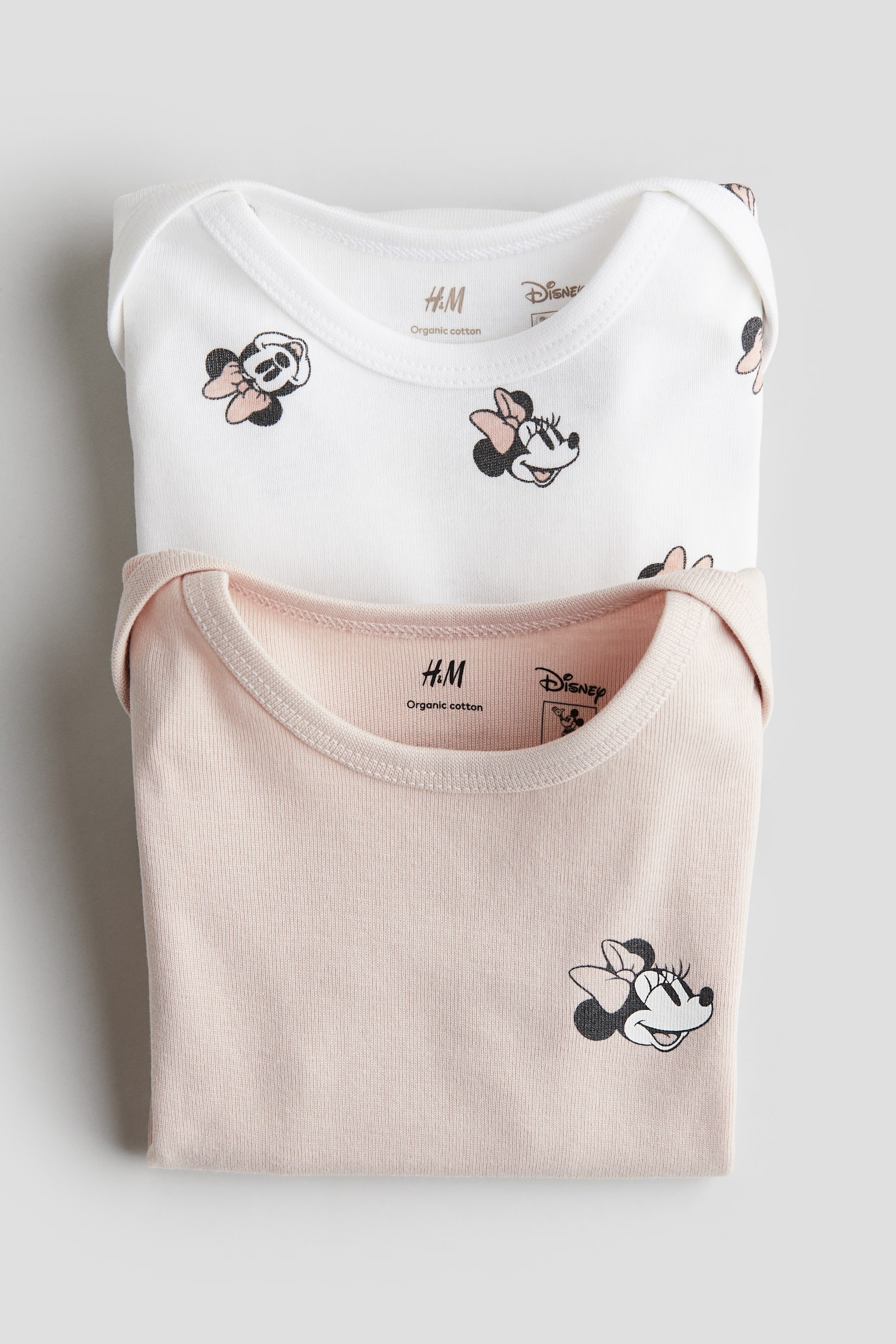 2-pack long-sleeved bodysuits - Light dusty pink/Minnie Mouse/Light beige/Miffy/Light dusty green/Mickey Mouse/White/Miffy/Light blue/Mickey Mouse/White/Snoopy - 2