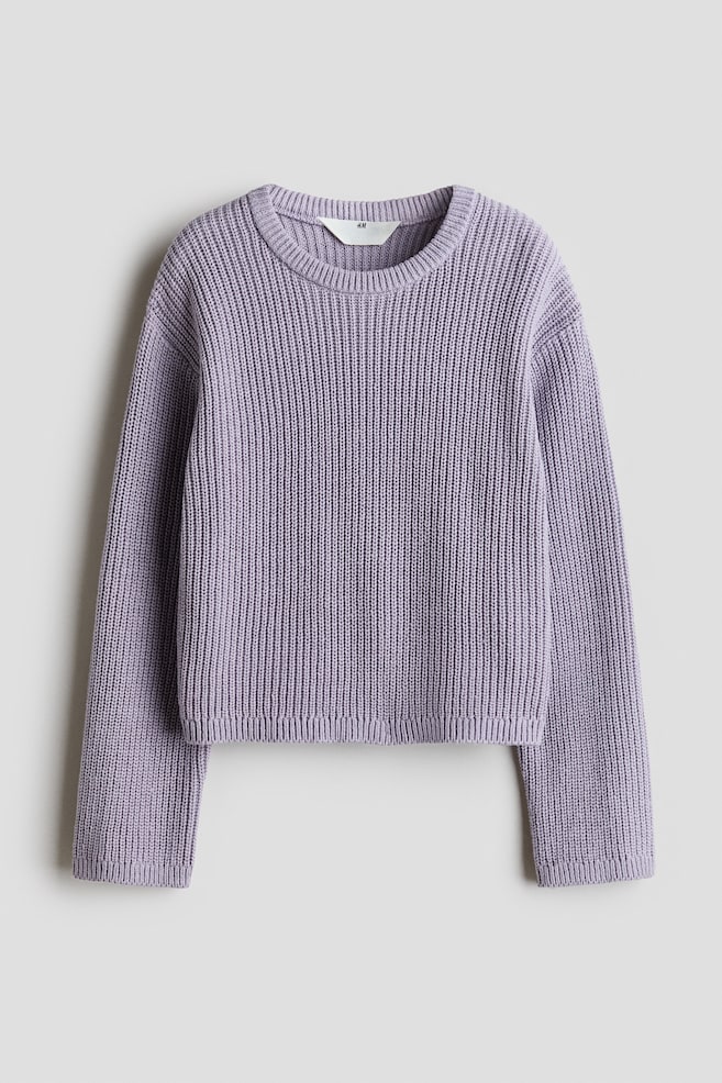 Rib-Knit Sweater - Lilac/Dusty pink/striped/Turquoise/striped/Cream/striped/Blue - 1
