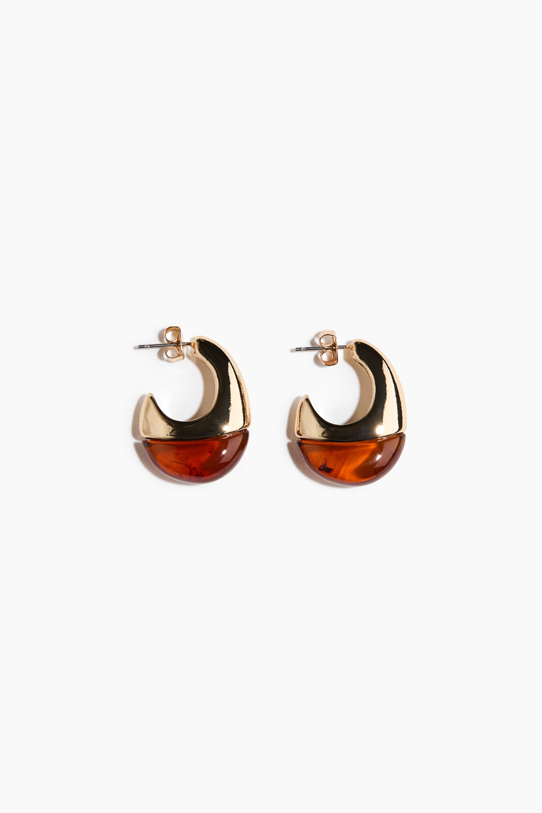 Переглянути збільшене зображення: Hoop earrings - Золотистий/темно-помаранчевий - Ladies | H&M UA 1
