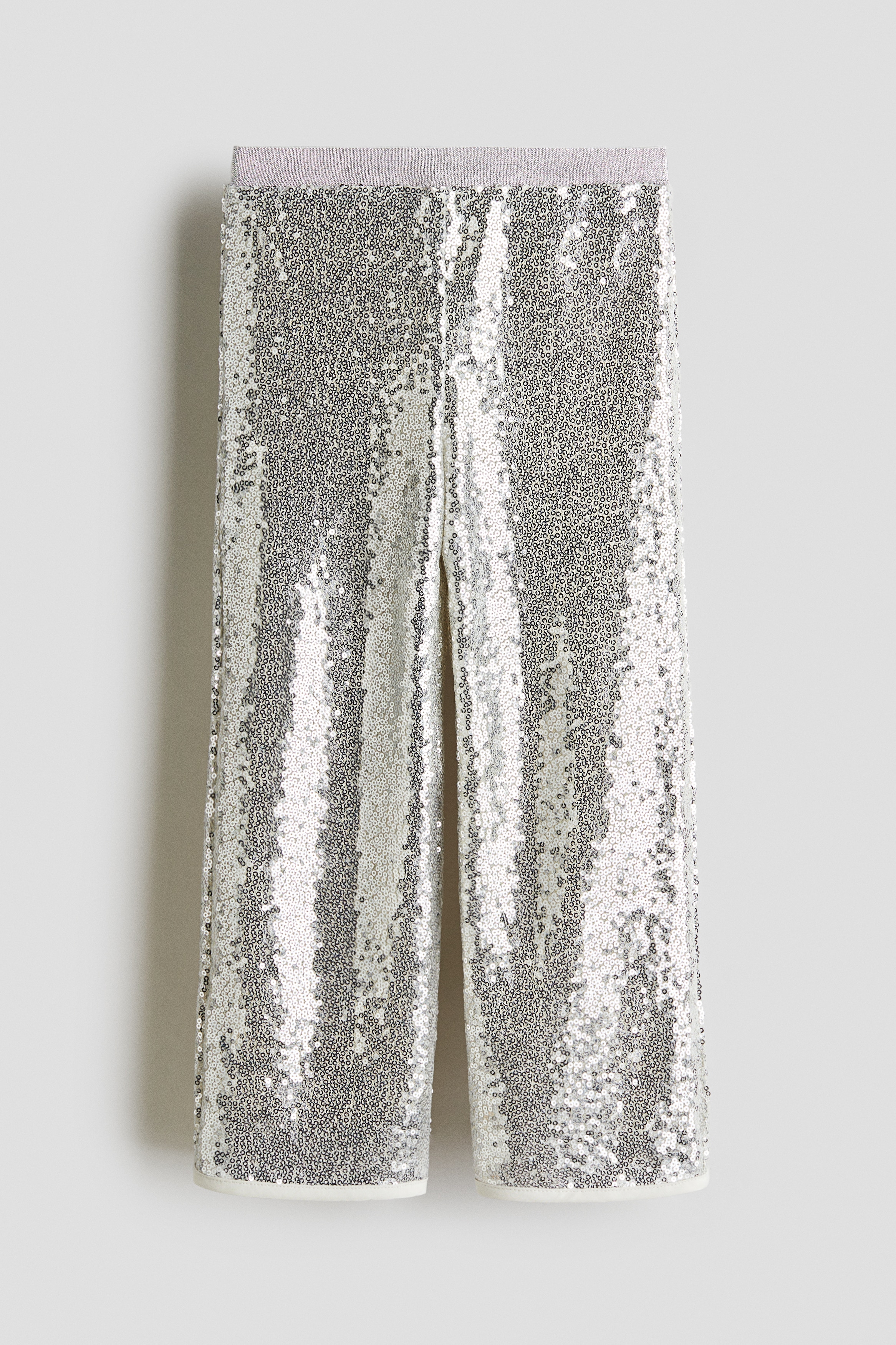 Girls - Silver-coloured Sequined trousers - Size: 7-8Y  - H&M