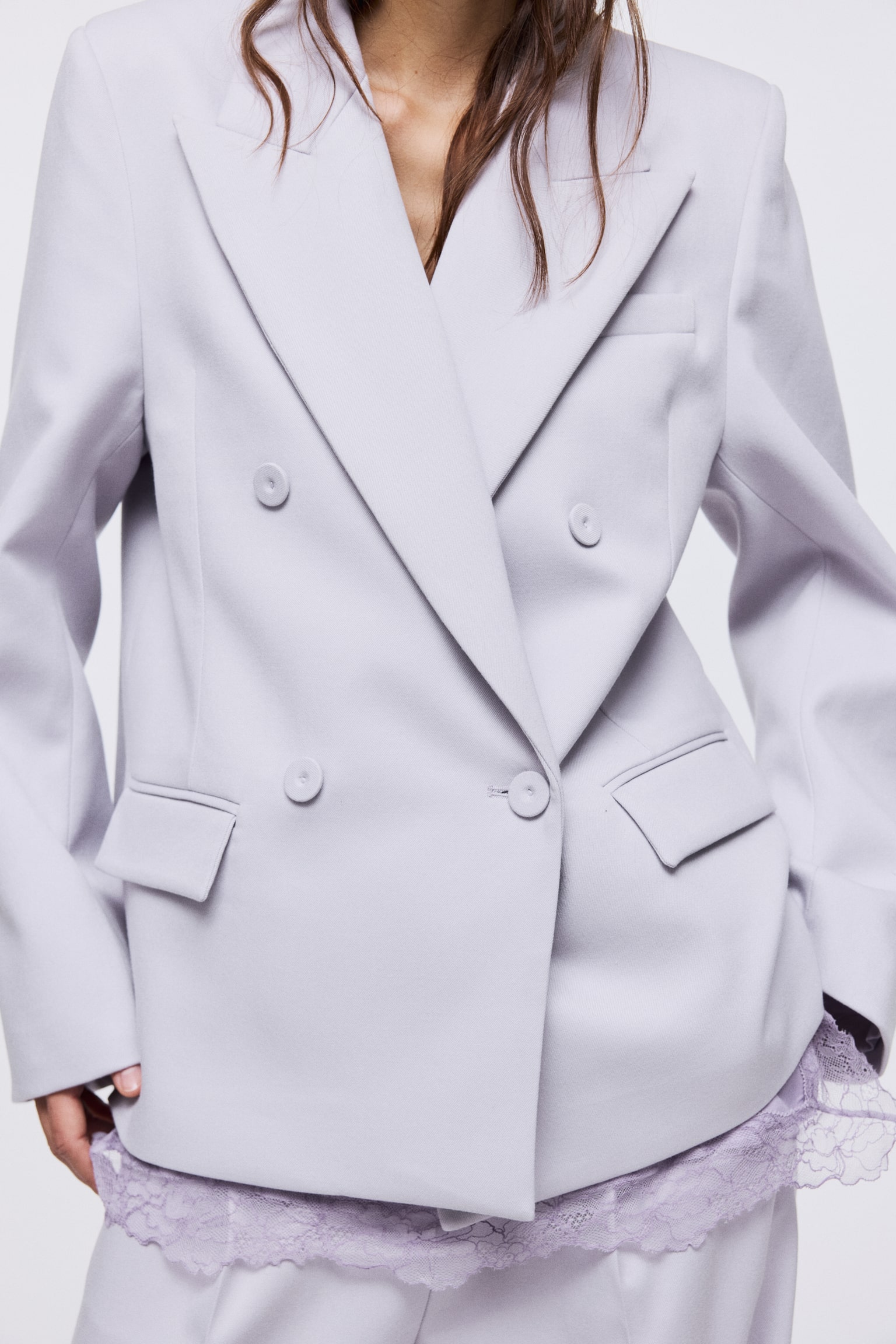 Dupla mellrészű blézer - Orgonalila - 2