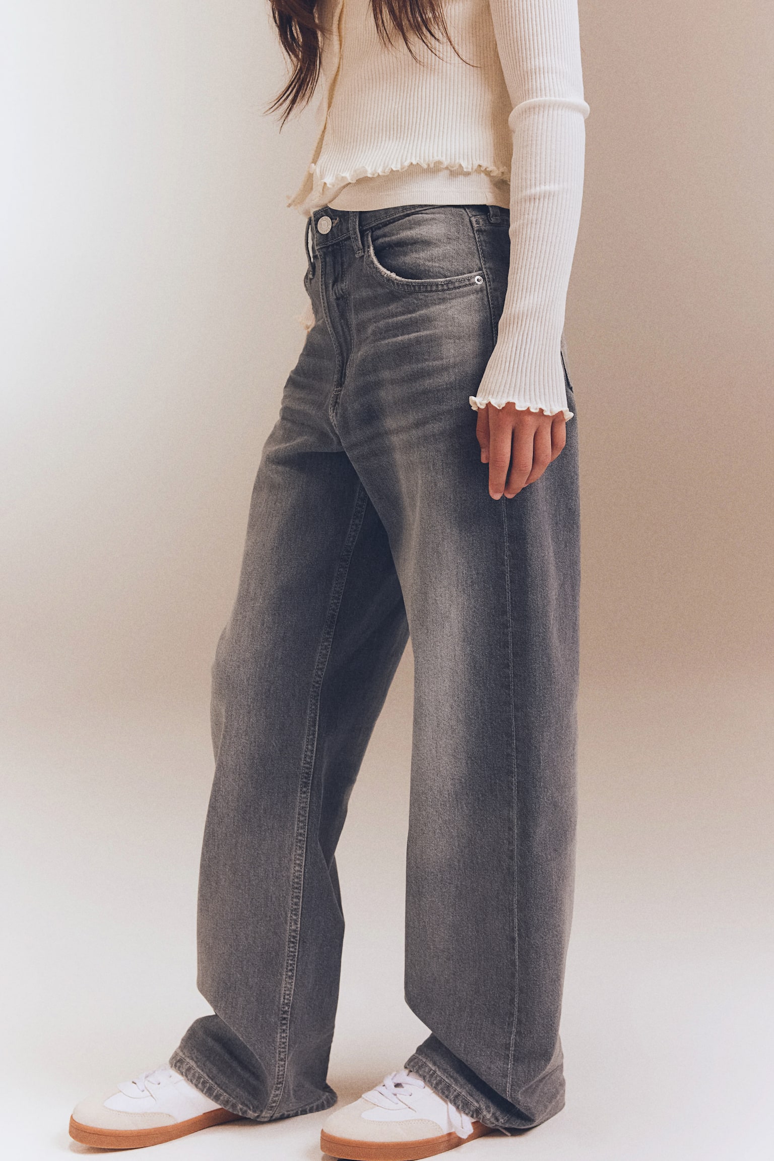 Wide Leg Jeans - Denim grey/Denim blue/Beige/Black/Light denim blue/Light denim blue - 3