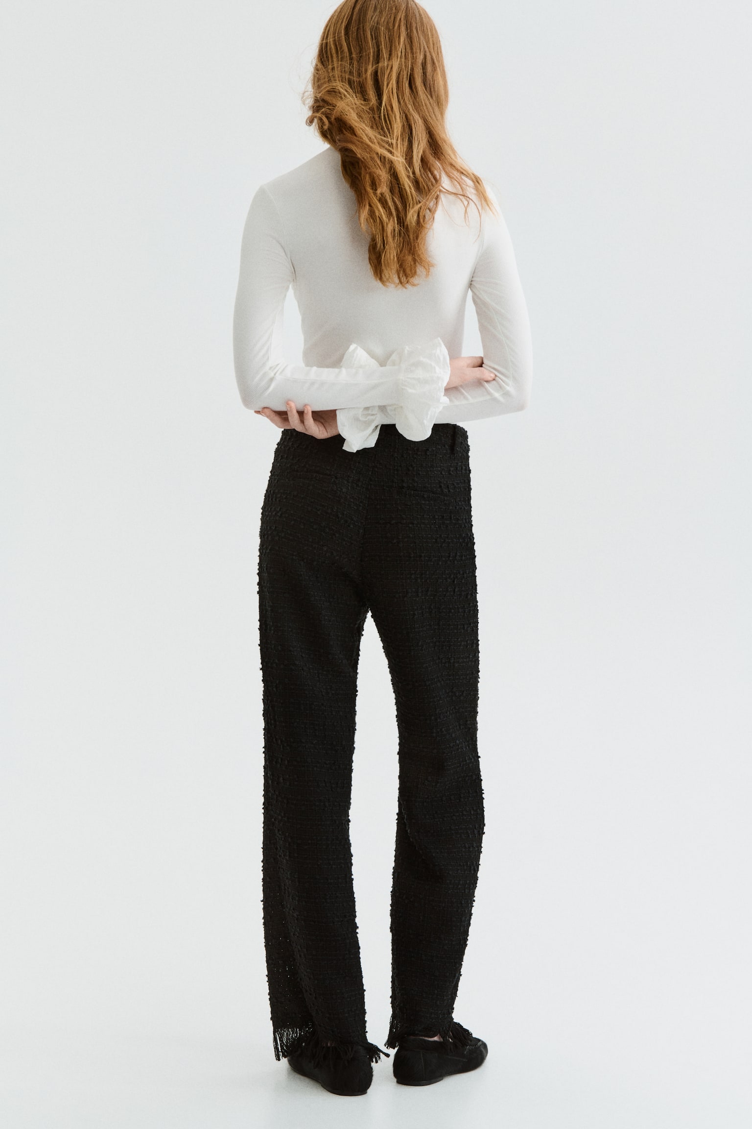 Textured trousers - Black - 4