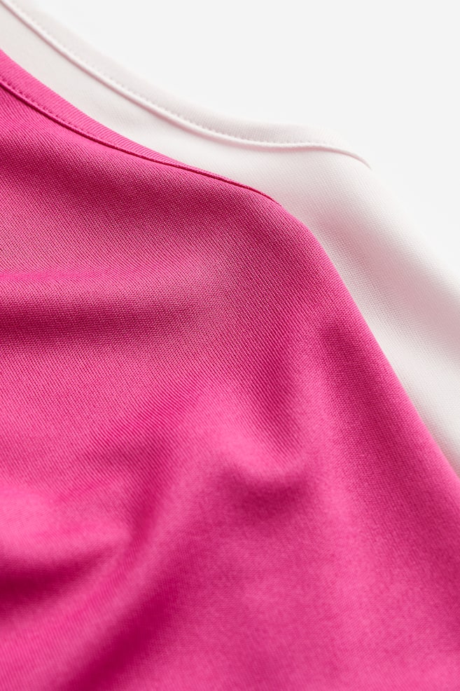 2-pack sports vest tops - Cerise/Light pink/Black/Light greige/Pink marl/Black/Dark green/White - 2