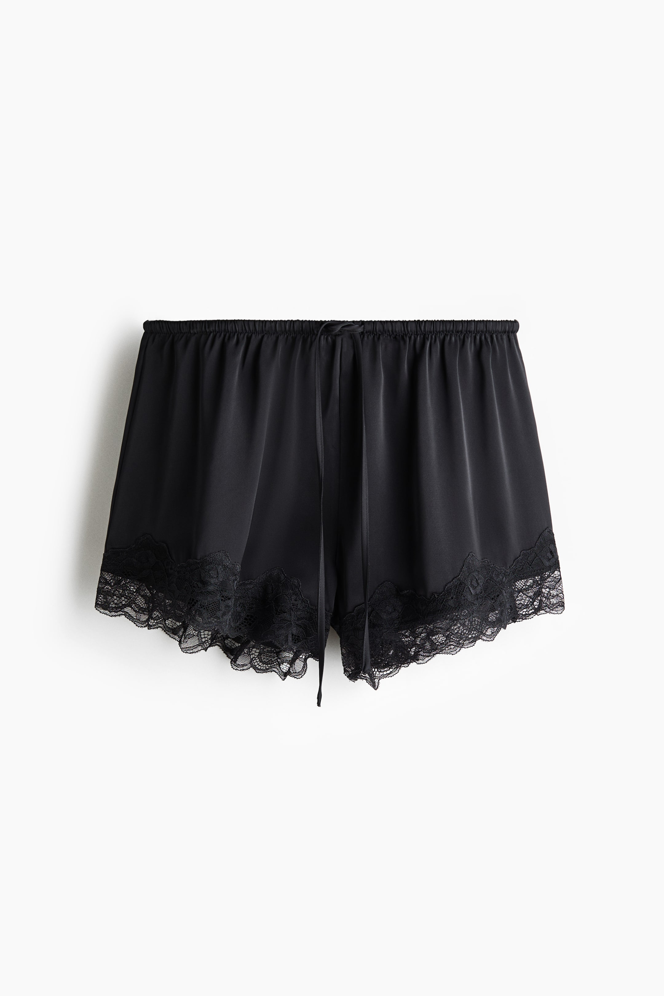Short en satin avec dentelle