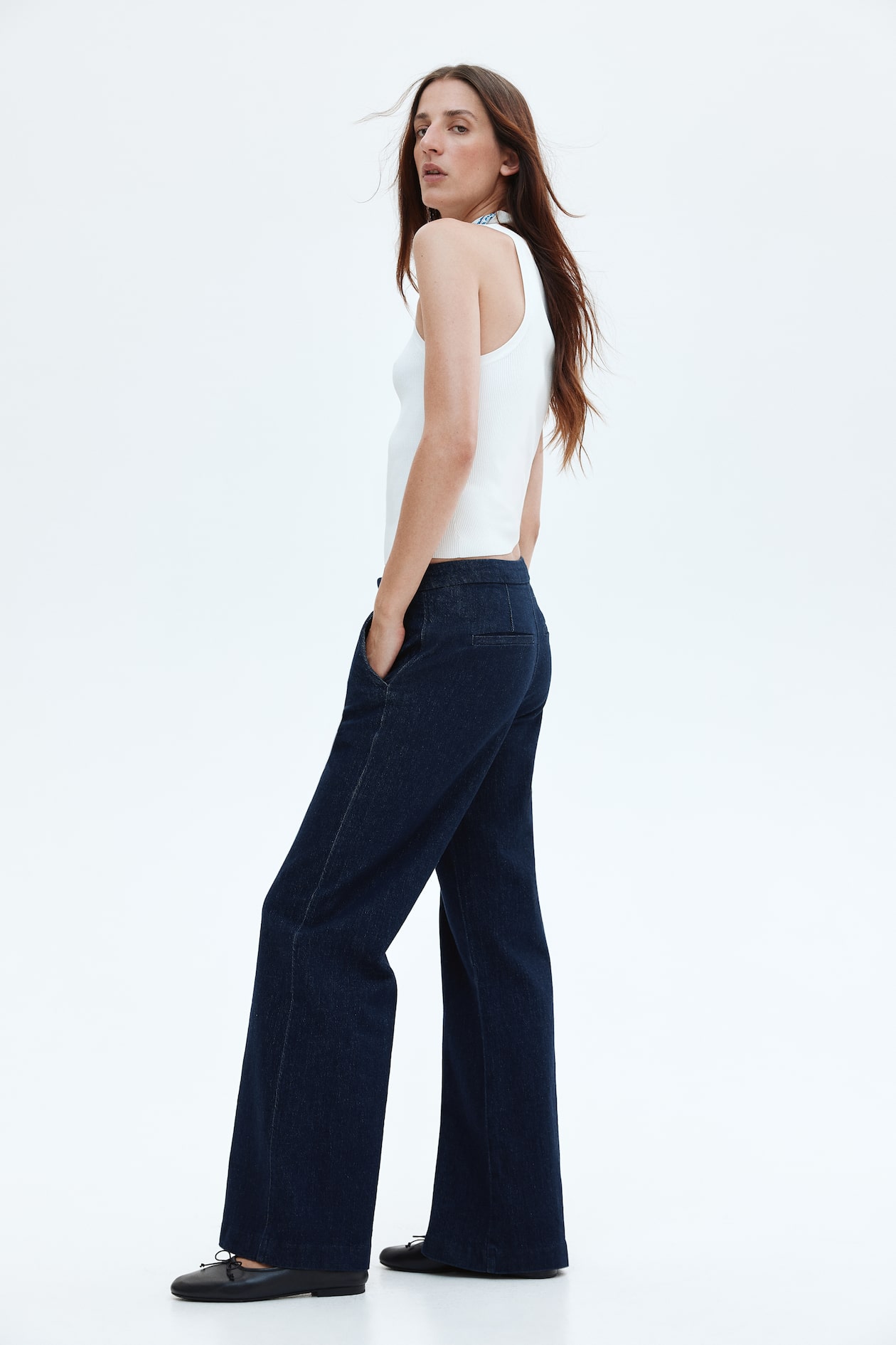 Flared High Jeans - Bleu denim fonc?� - FEMME | H&M FR