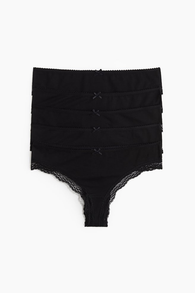 5-pack Brazilian Briefs - Black/Burgundy/light pink/white - 1