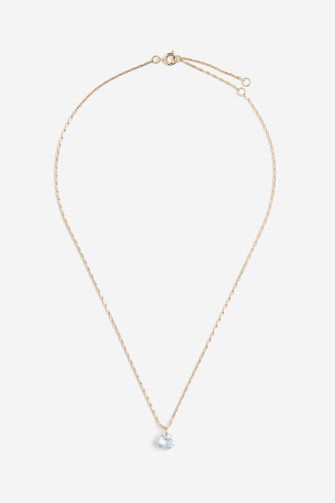 Halskette mit Strassanhänger - Goldfarben - 1