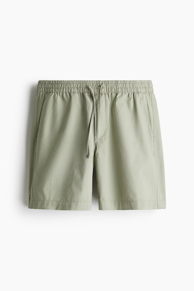 Regular-Fit Canvas Shorts - Sage green/Light beige - 1
