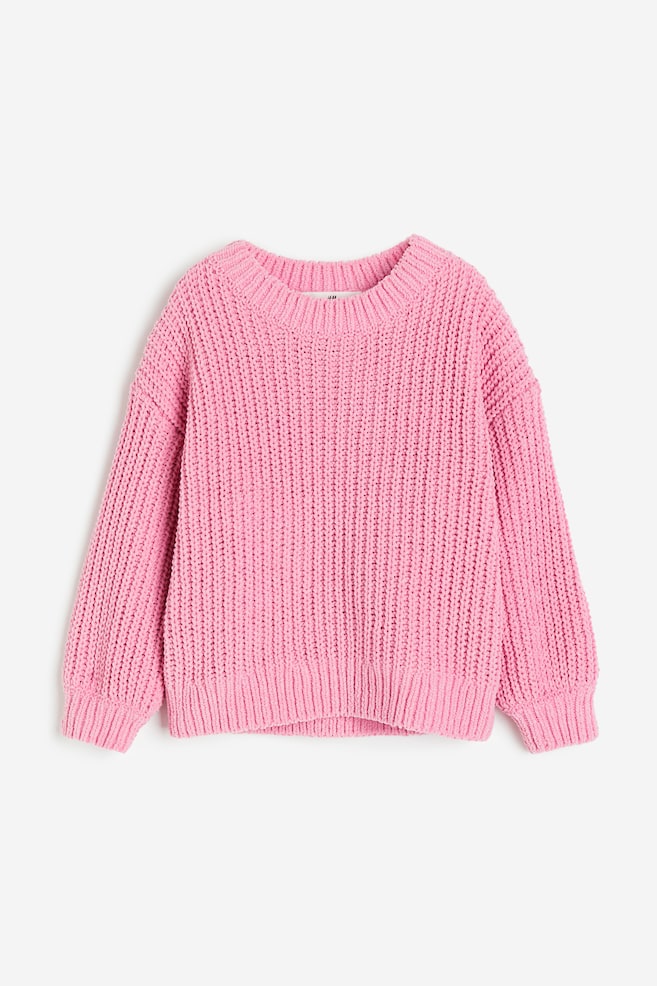 Knitted chenille jumper - Pink/Light pink/Light khaki green/Yellow - 2
