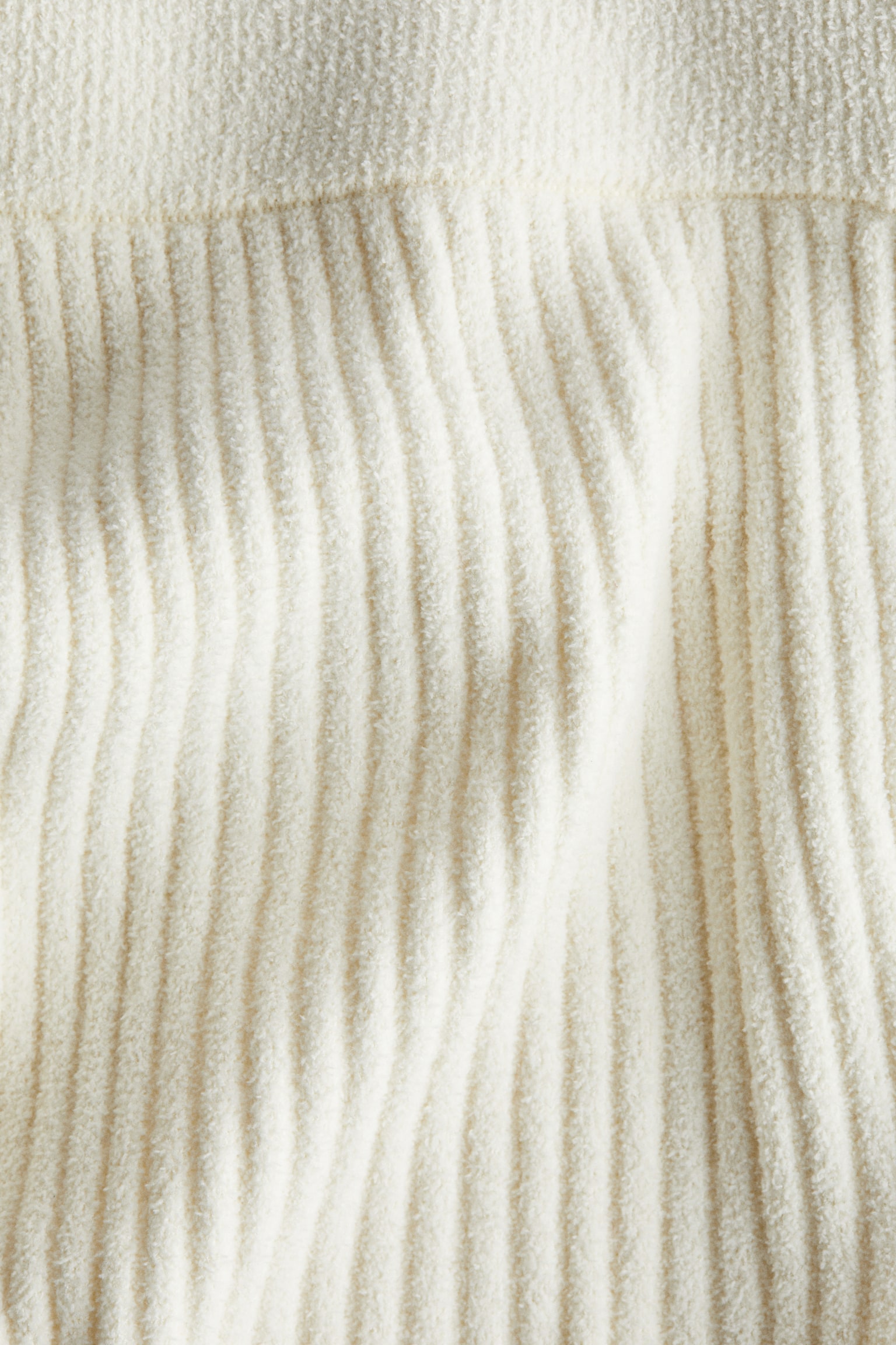 Flared rib-knit trousers - Cream - 3