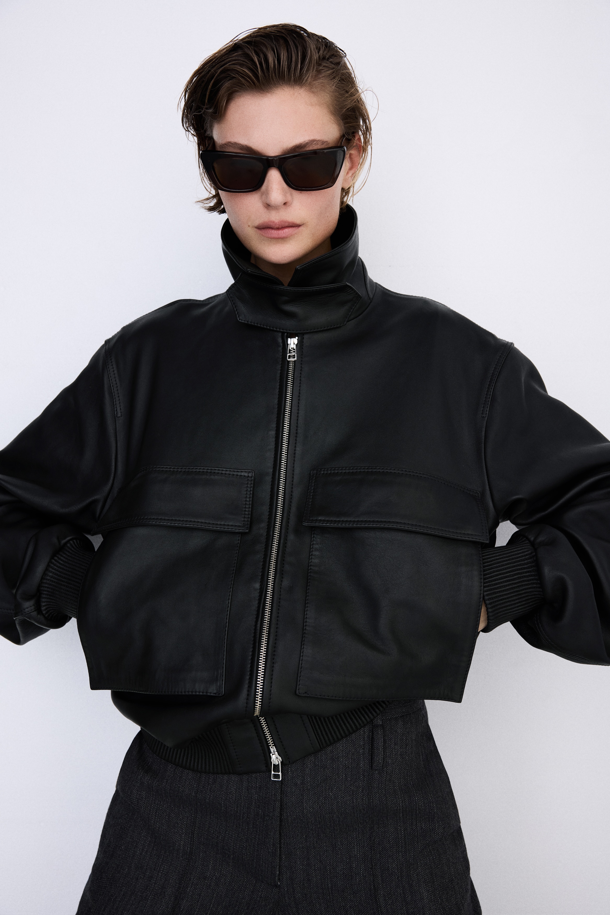 レザージャケット - ブラック - レディース | H&M JP