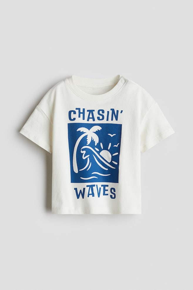 Printed cotton T-shirt - White/Chasin' waves/White/Athletic/White/Palm trees/Yellow/Cool Dinos/Blue/San Diego - 1