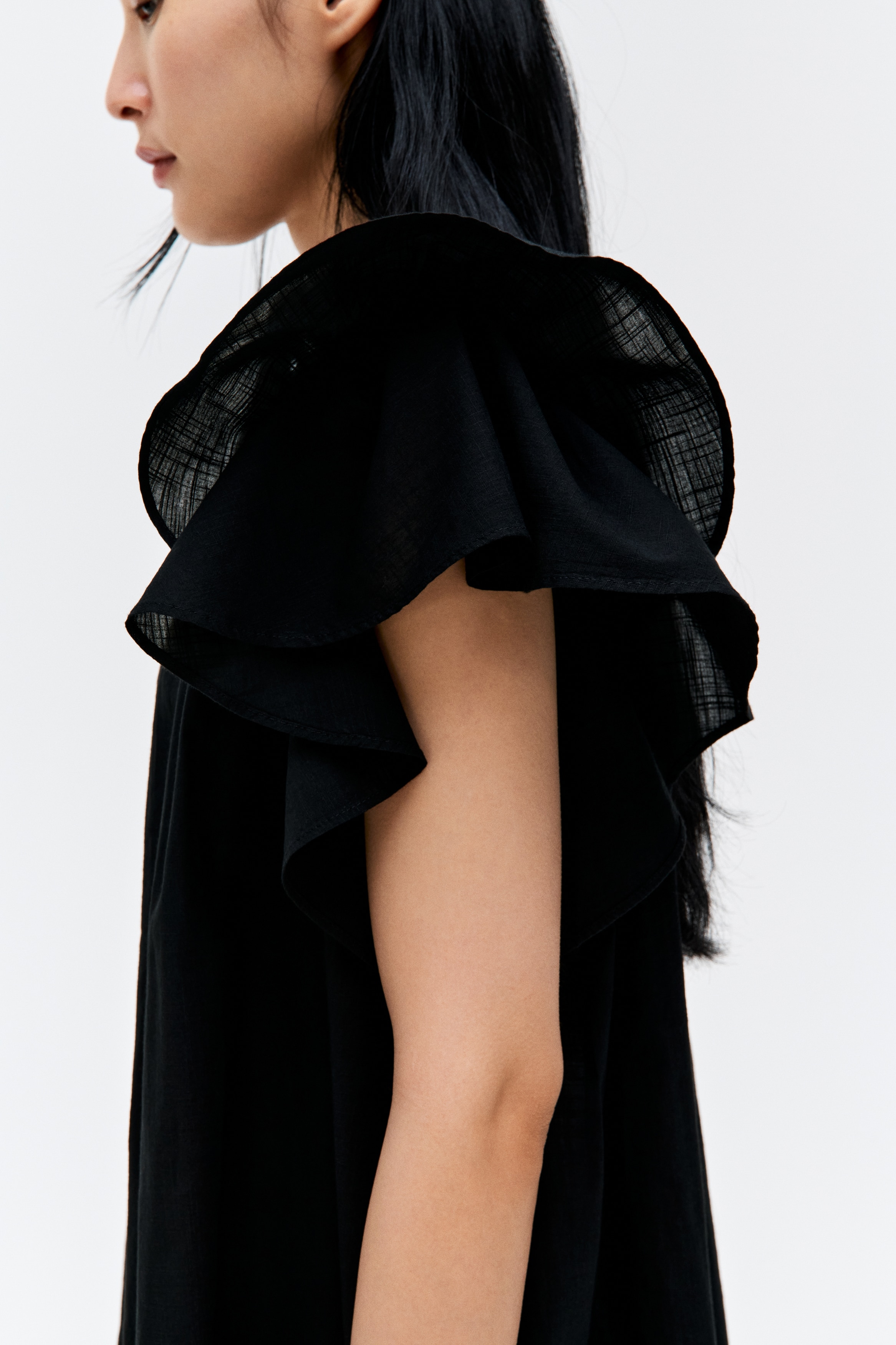 イギリス刺繍フラッタースリーブワンピース - パウダーピンク