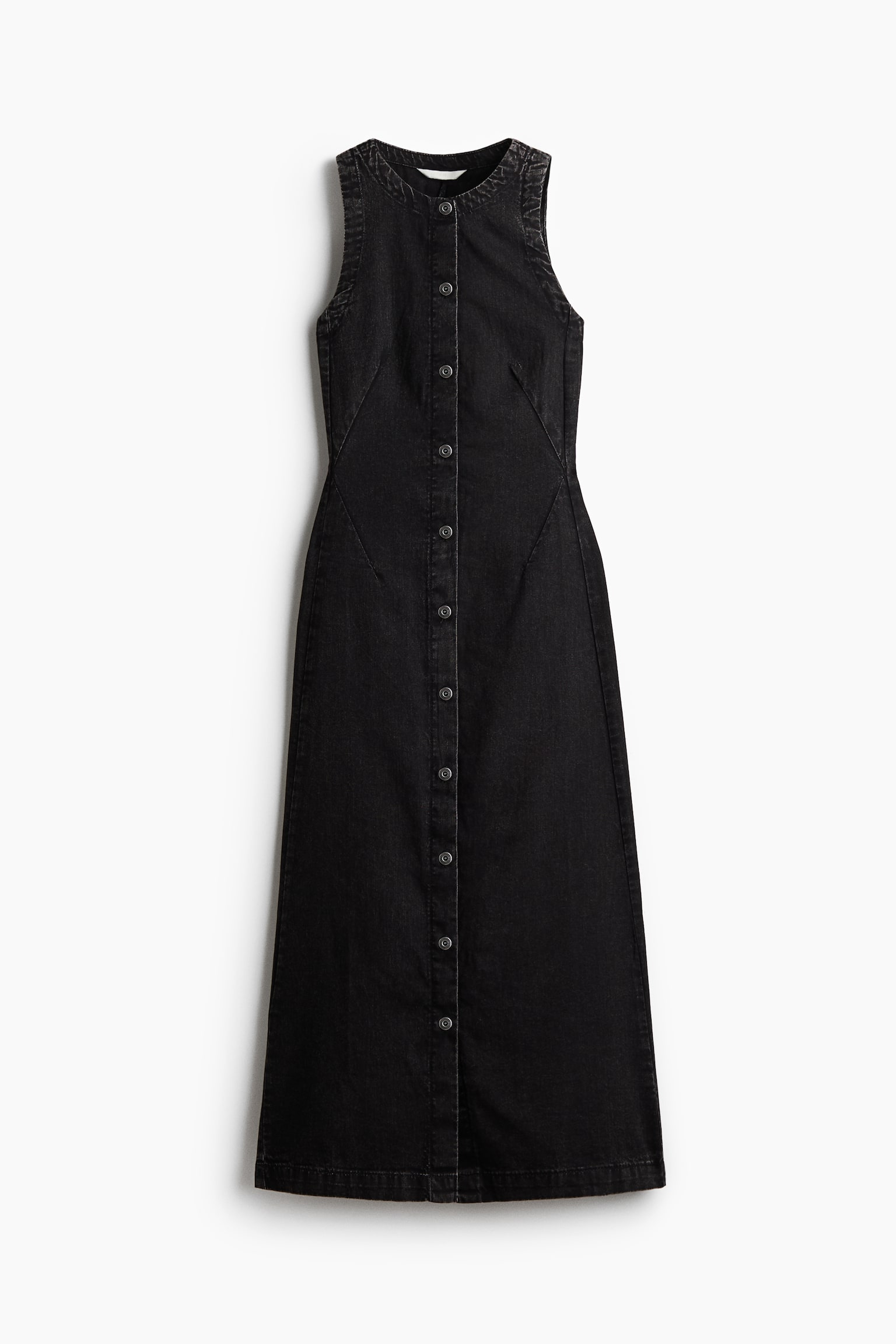 Женское платье H&M Button-Front Denim Dress, цвет: Тёмный джинсовый серый — фото 1