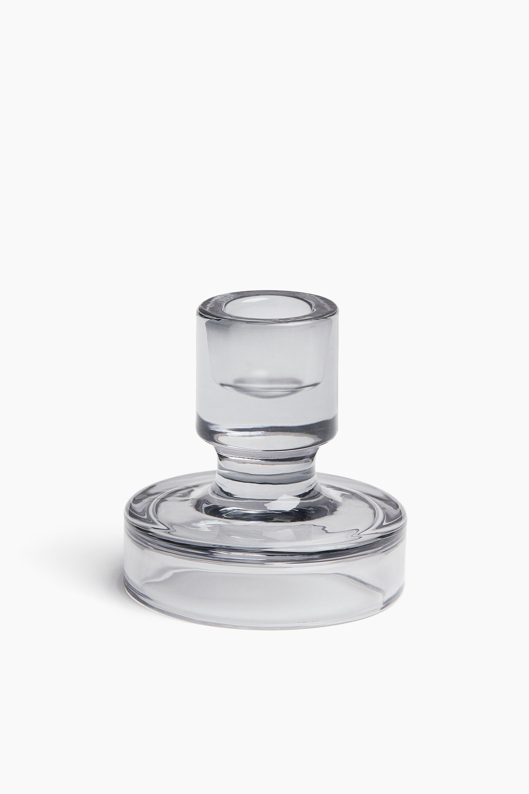 Small Glass Candlestick - Gray - Home All | H&M US