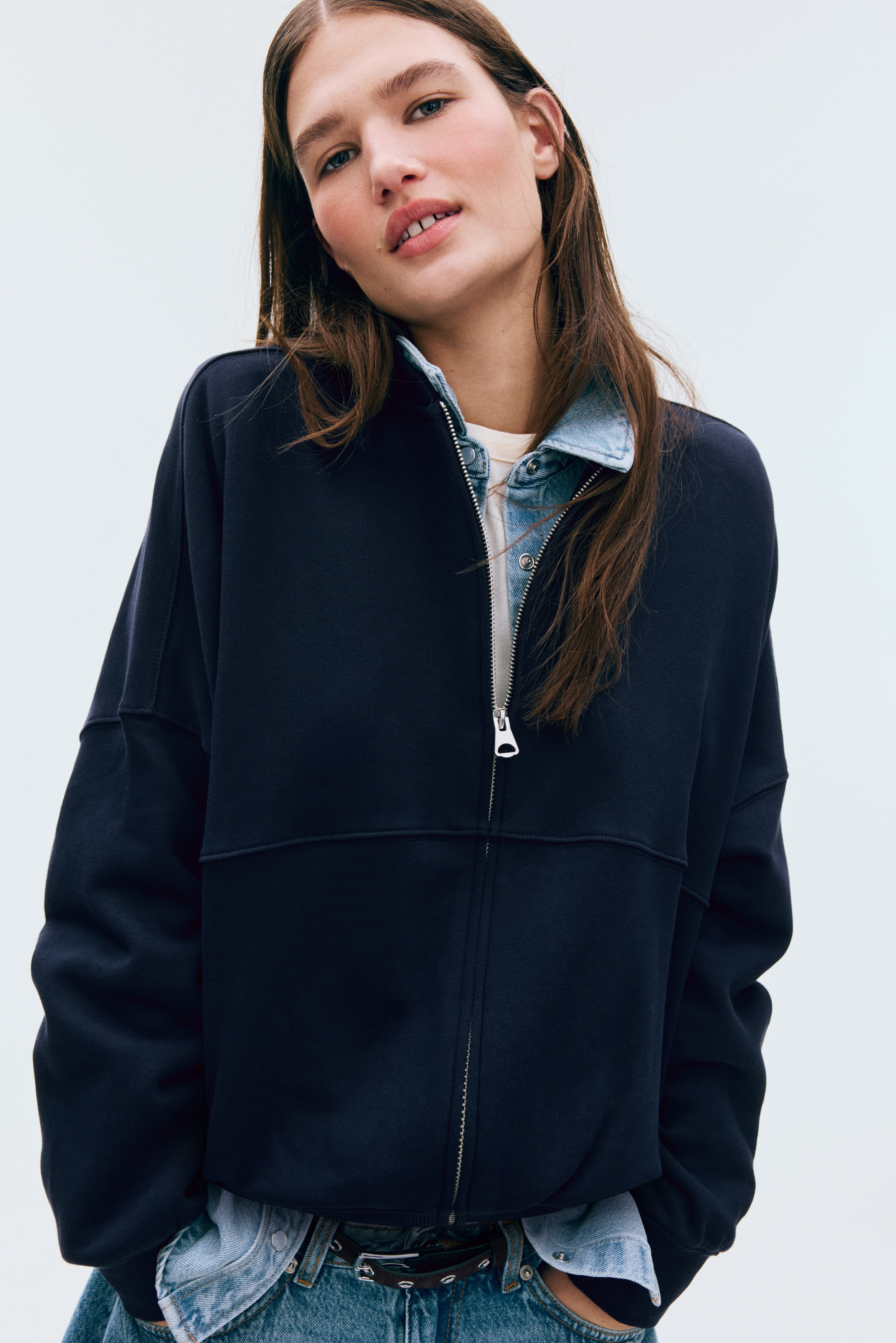 Bomber Jacket - Navy blue - Ladies | H&M US