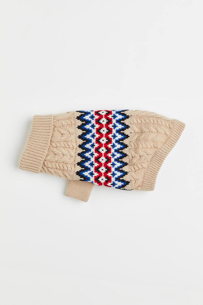 Dog jumper in a jacquard knit - Beige/Patterned - 2
