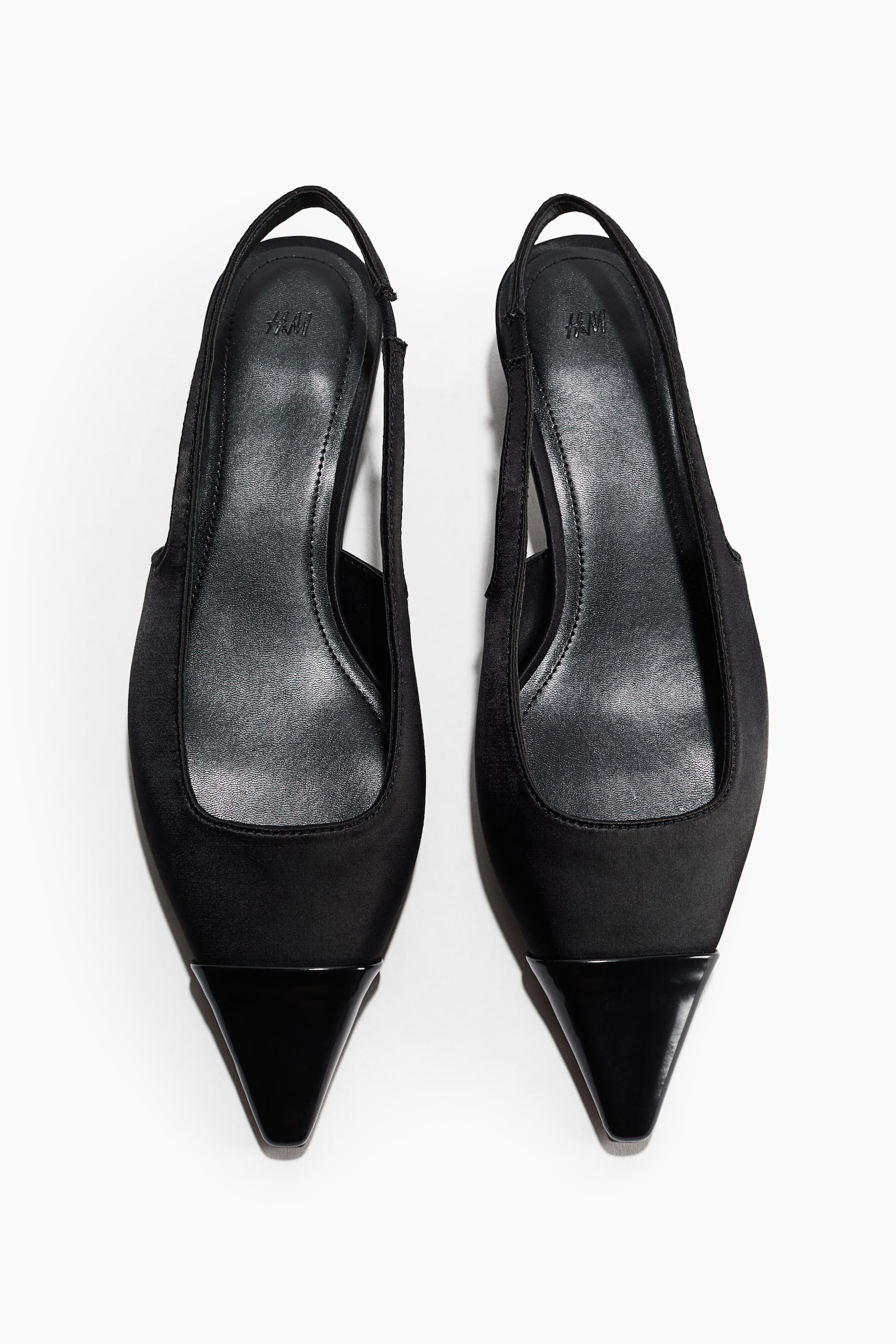 H&M Block-Heeled Slingbacks, цвет: Чёрный — фото 4