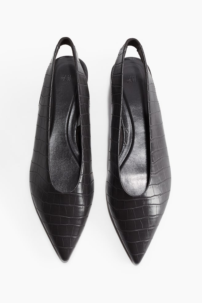 Spitze Slingpumps - Dunkelgrau/Krokomuster - 1