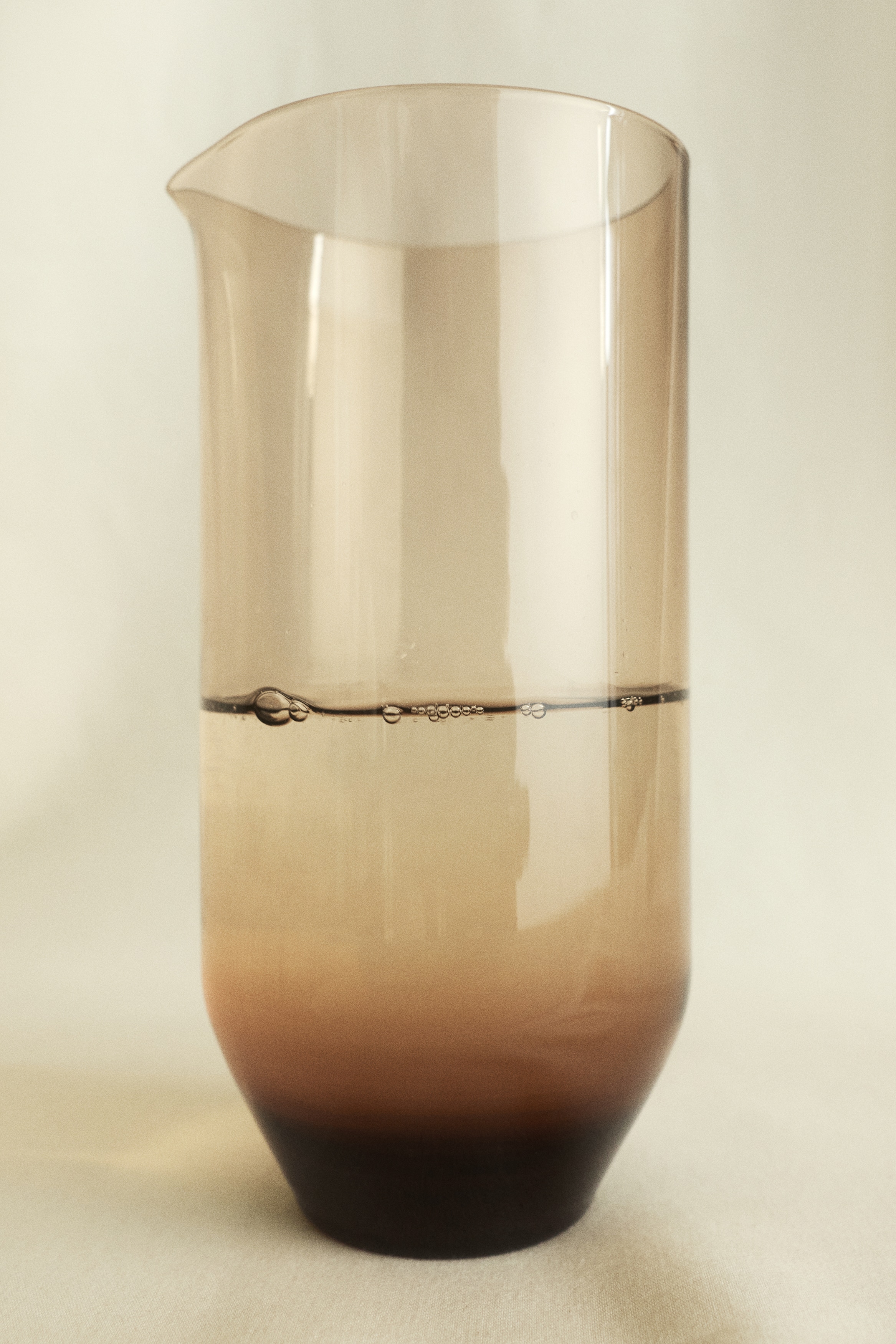 Mouth-Blown Glass Carafe - Brown/Transparent
