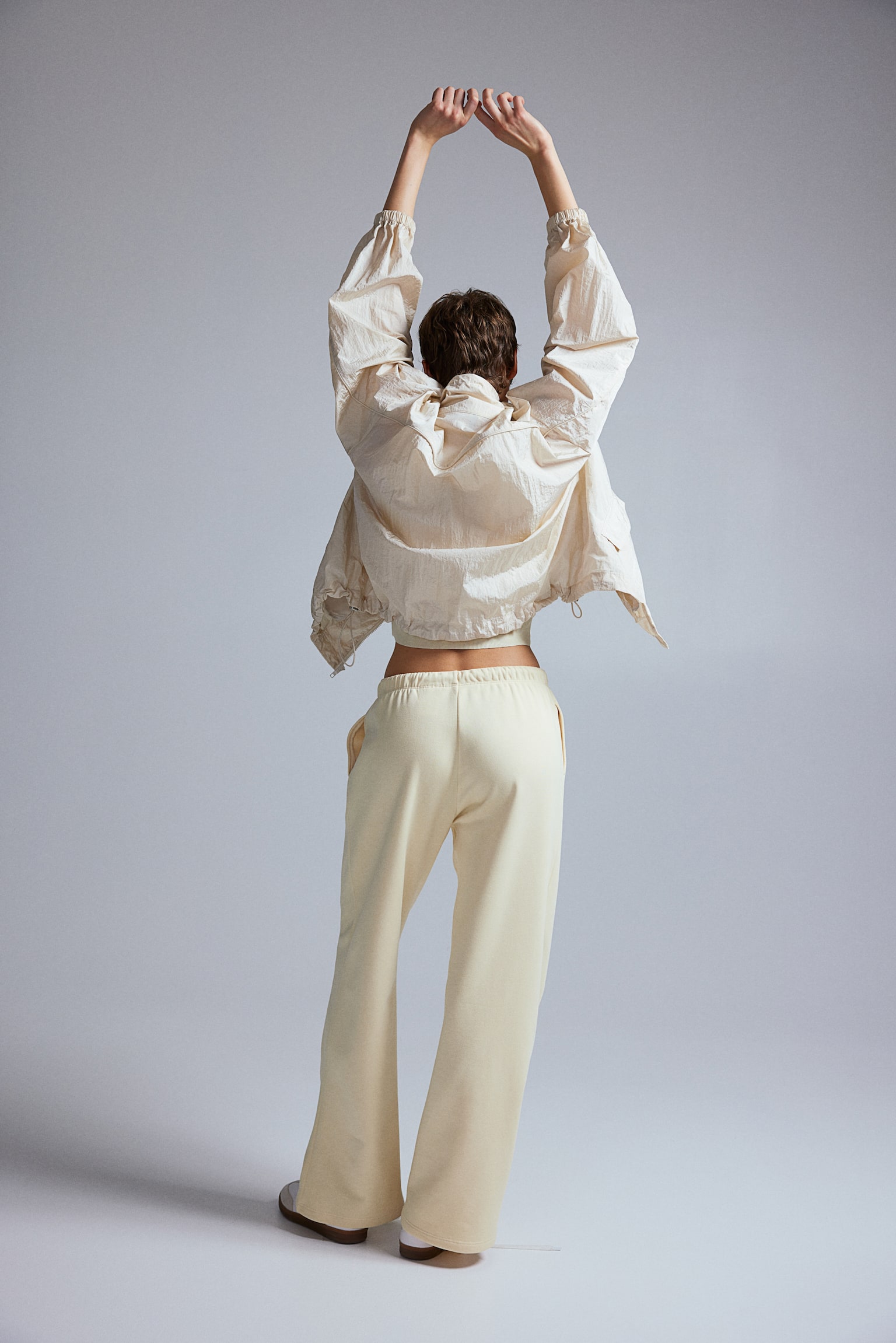 Wide Leg Track Pants - Light yellow/Dark grey/Light grey marle/Navy blue/White/Light greige/Black - 5