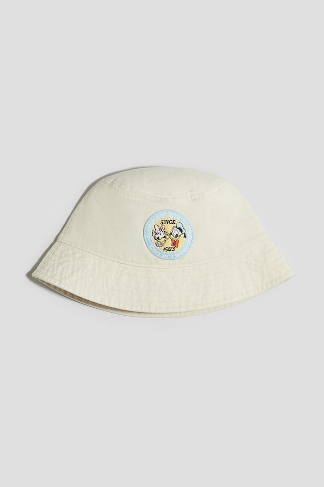 Motif-detail bucket hat - Cream/Donald Duck - 1