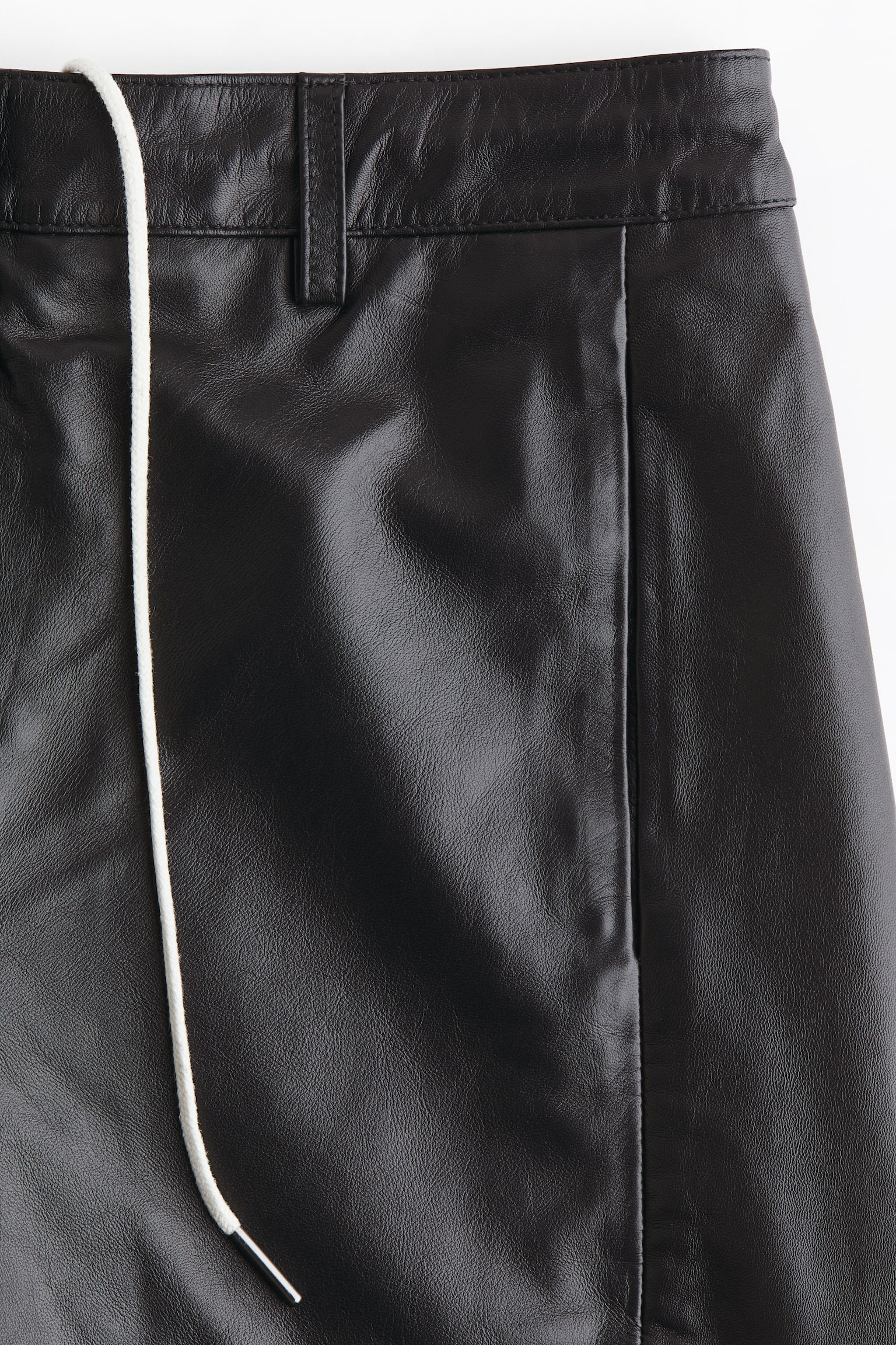 Leather Bermuda shorts - Black - 3