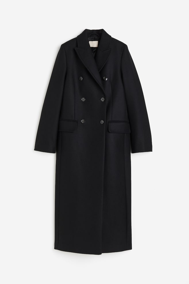 Wool-blend coat - Black/Dark grey - 2
