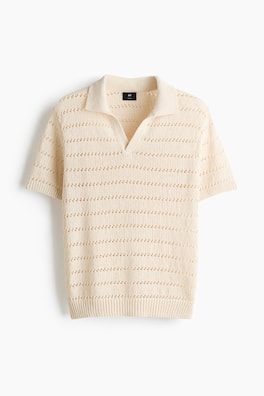 Relaxed Fit Hole-knit polo shirt