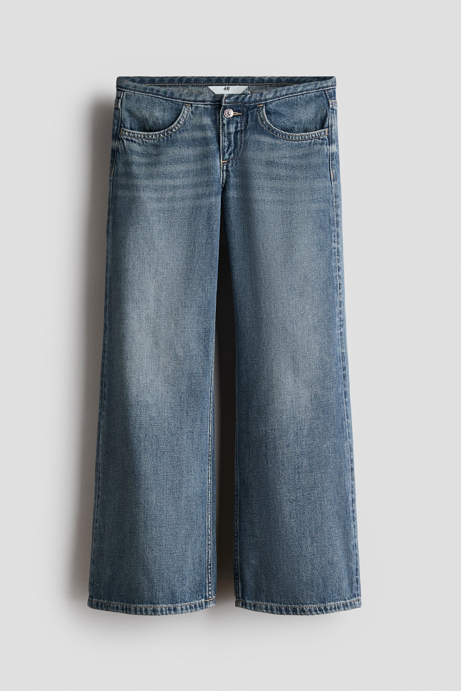 Super Wide Leg Low Jeans - Тъмносин деним - 1