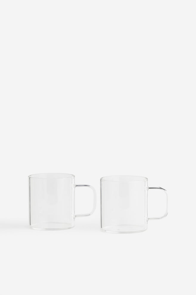 2-pack small glass mugs - Clear glass - 1