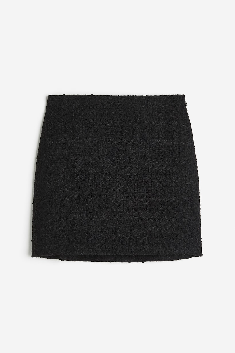 Textured Mini Skirt High Waist Short Black Ladies Handm Us 2988