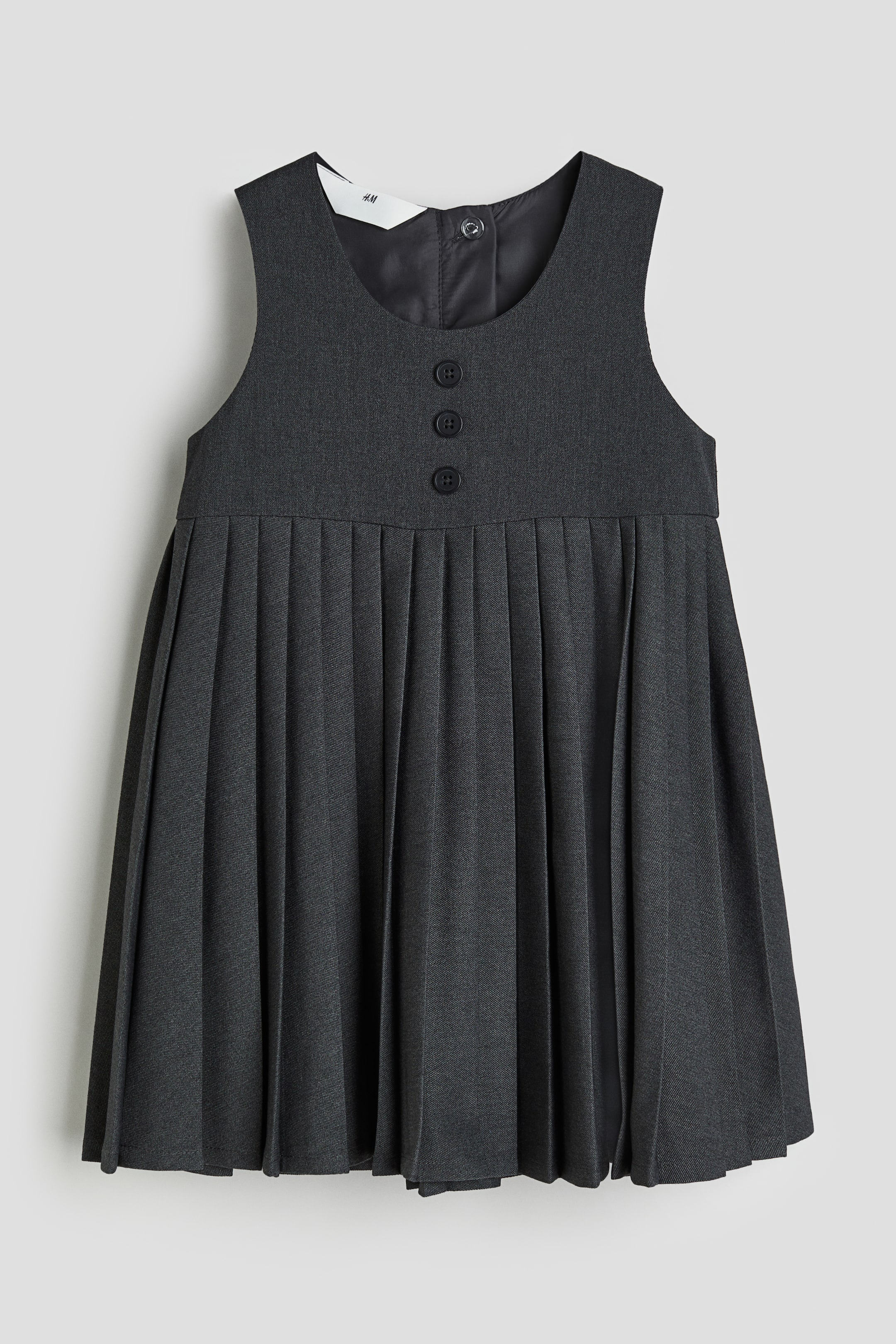 拡大画像を表示: プリーツワンピース - ダークグレー - Kids | H&M JP 1