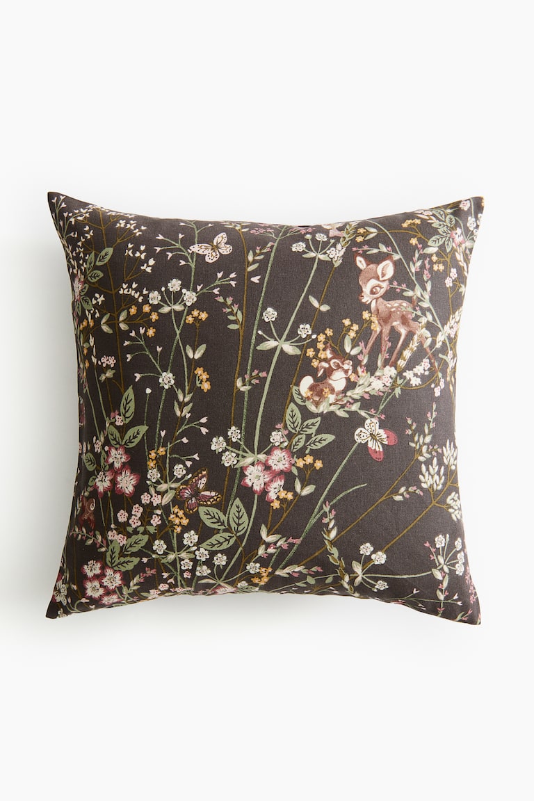 Housse de coussin vintage - Maille marron motif