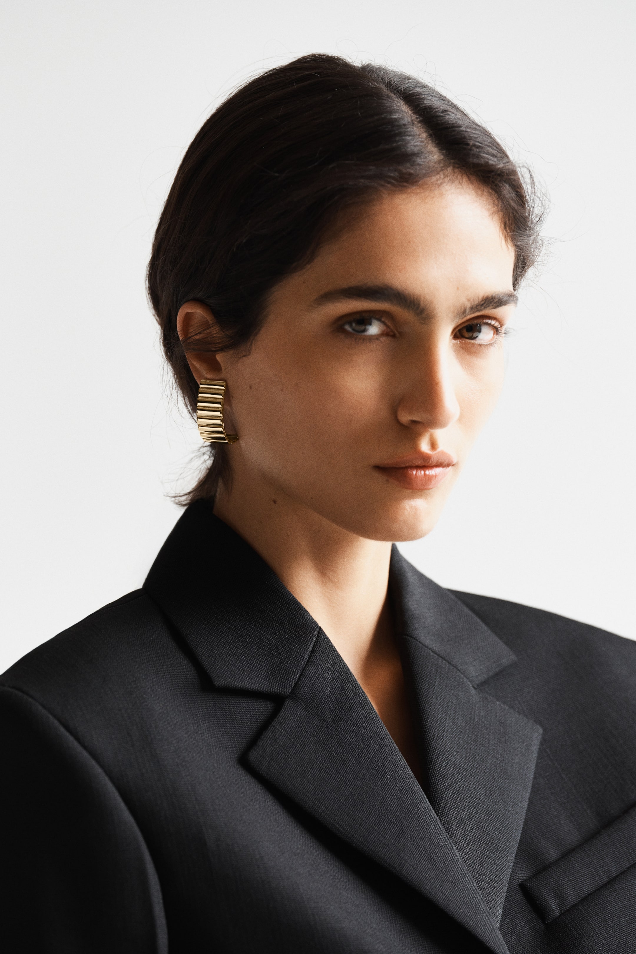 Fluted Two-Tone Earrings