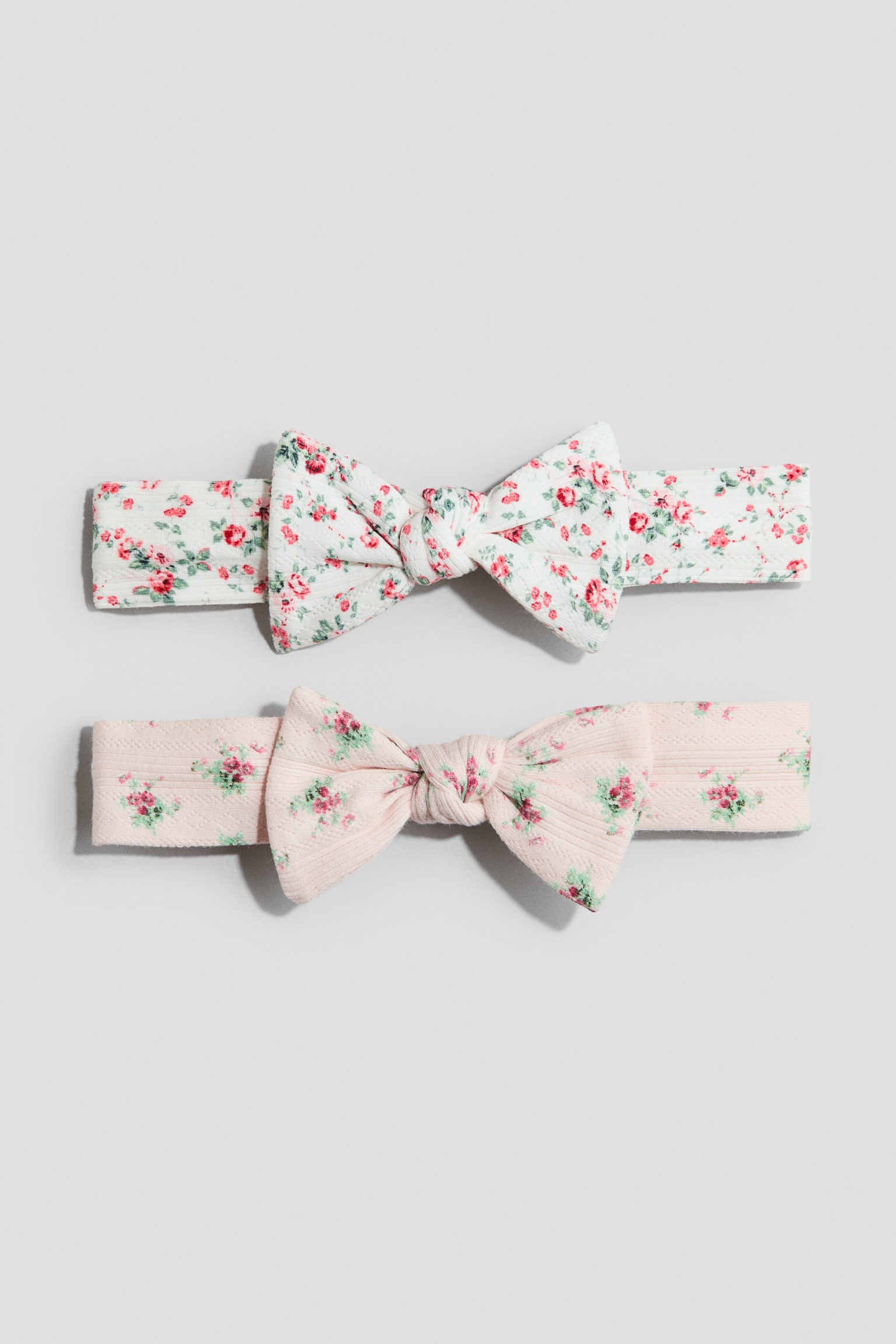 Set van 2 haarbanden met bloemenprint - Lichtroze/bloemen