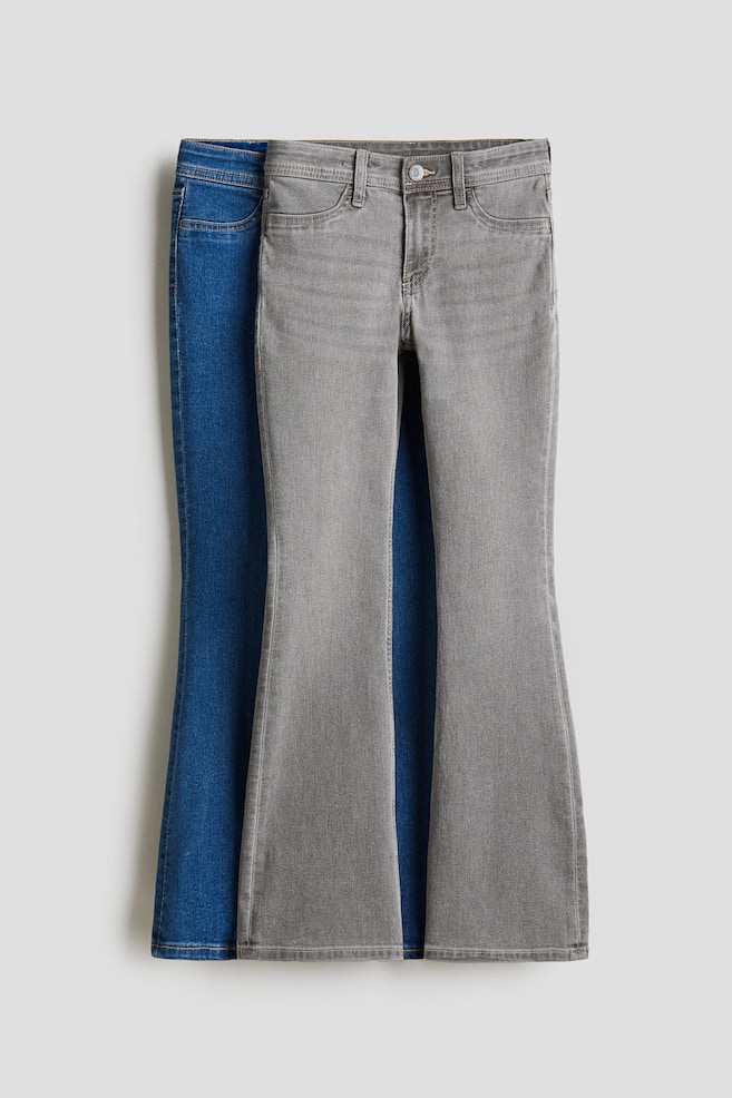 Lot de 2 jeans évasés Taille Basse - Gris denim clair/bleu denim/Bleu denim/noir denim/Gris denim/bleu denim clair/Gris denim/bleu denim/Bleu denim clair/bleu denim/Noir/bleu denim - 1