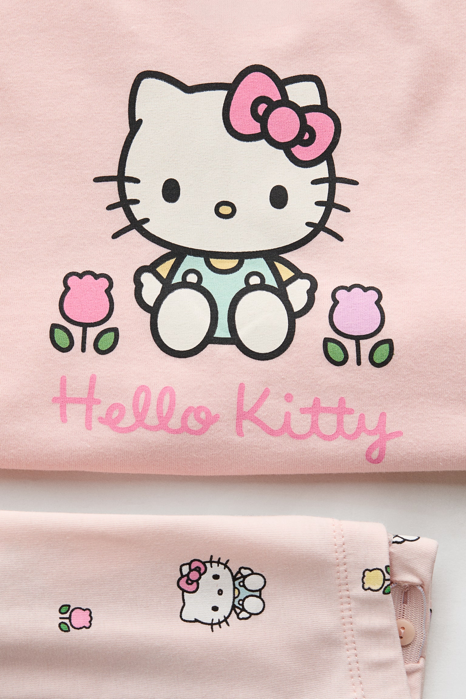 Детские комплекты H&M 2-Piece Printed Cotton Set, цвет: Светлый розовый — фото 2
