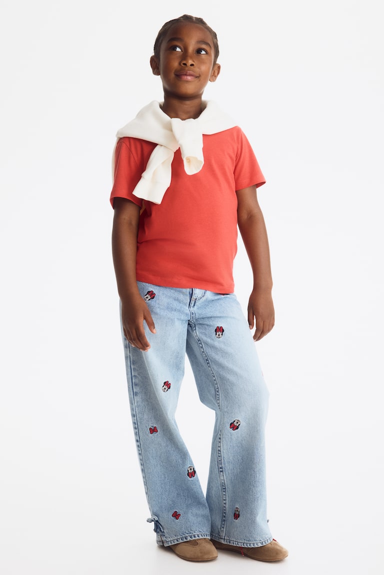 Printed Wide Leg Jeans