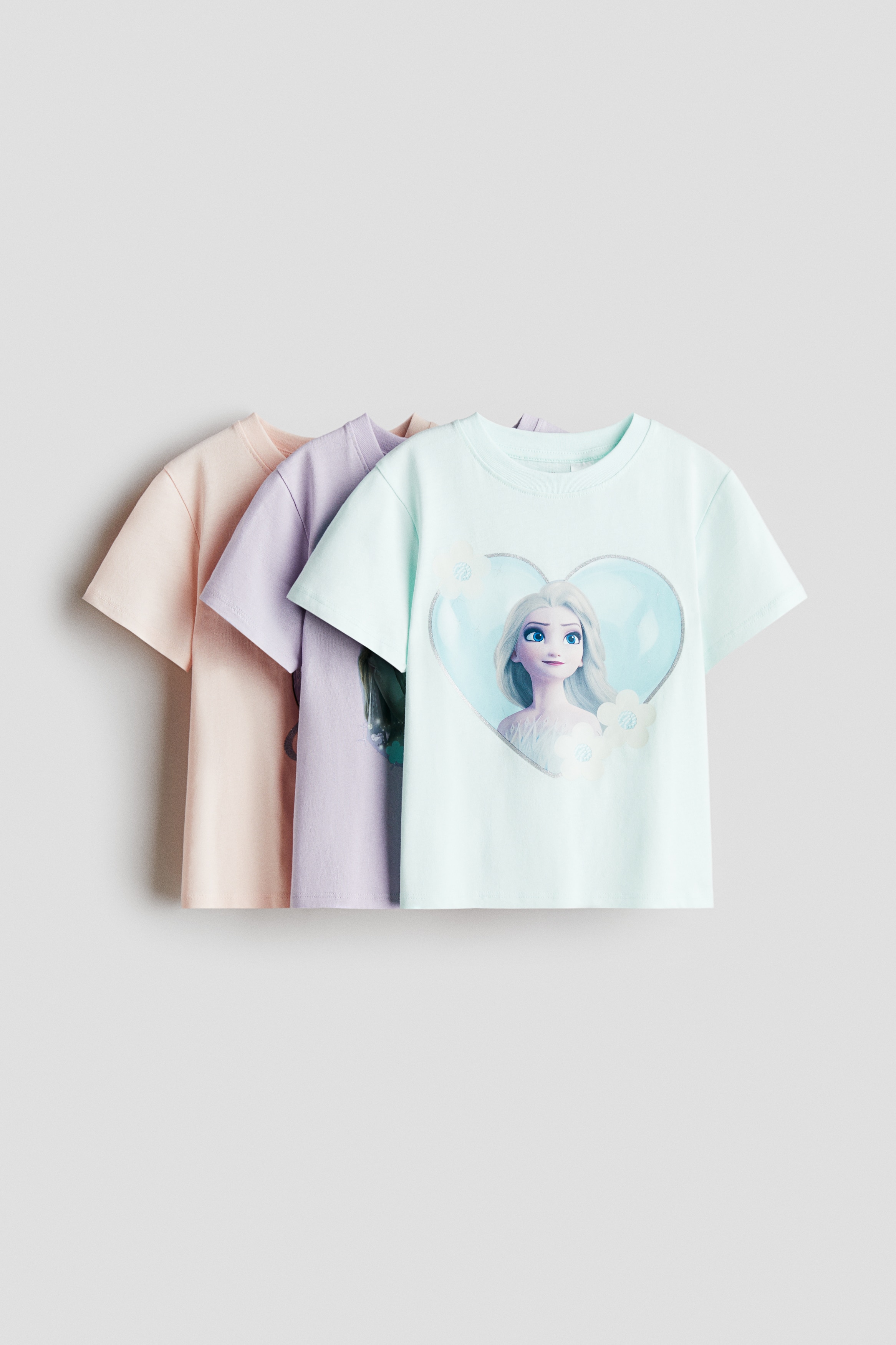 3-pack Printed Jersey Tops - Turquoise/Frozen - Kids | H&M US