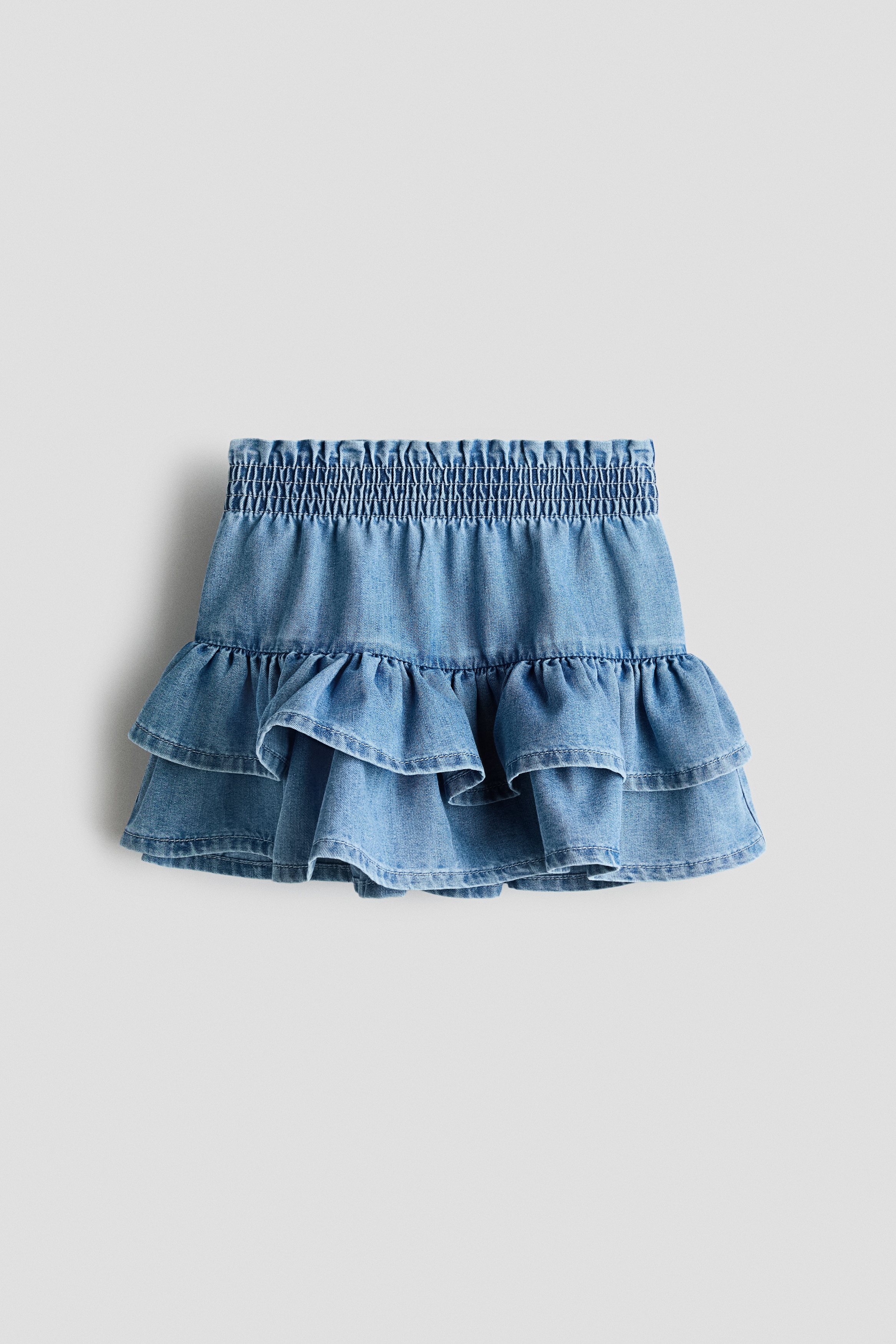 Tiered Denim Skirt - Denim blue/Light denim blue