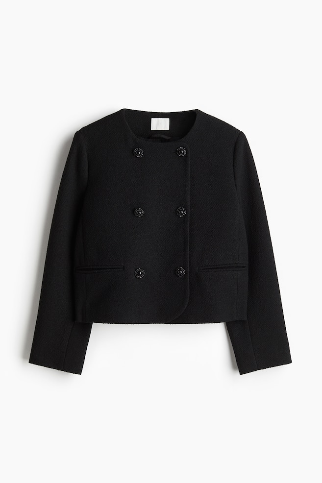 Veste à fermeture croisée - Noir - 1
