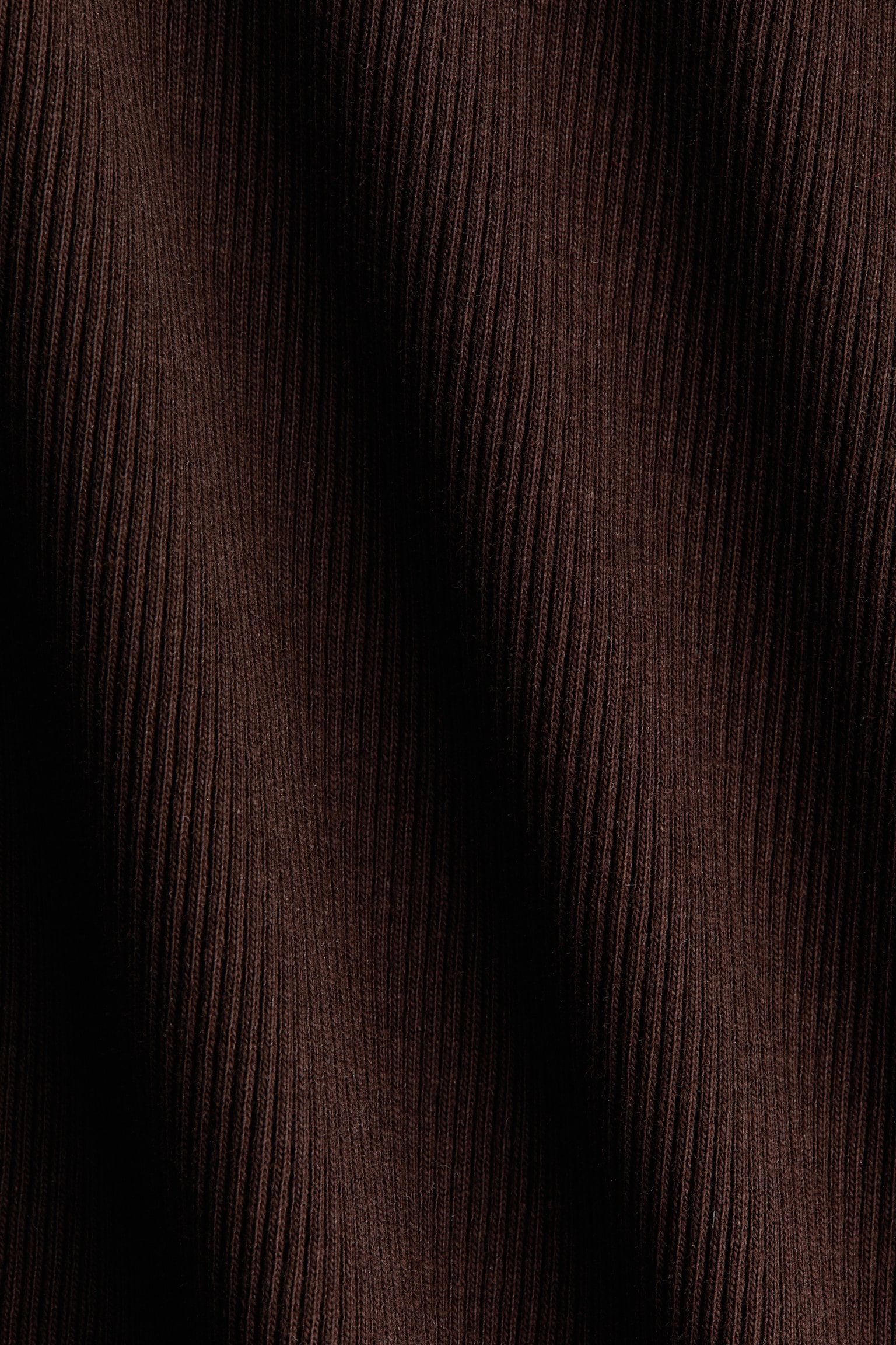 Geripptes Tanktop mit V-Ausschnitt - Dunkelbraun/Cremefarben/Hellblau - 2